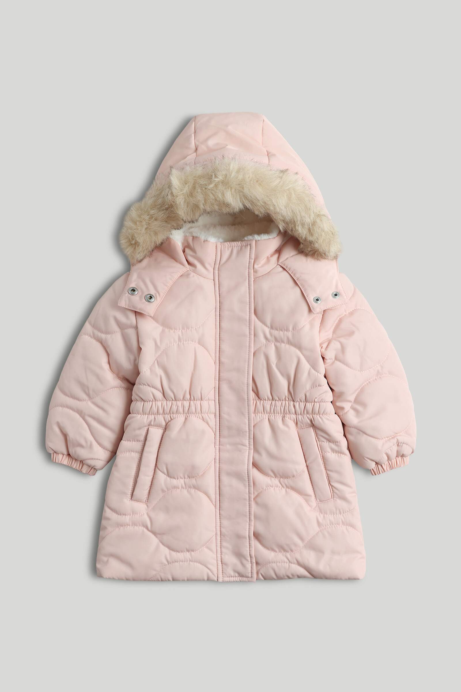 Mothercare Mini Girls Outerwear Full Sleeves Quilted Coat - Pink