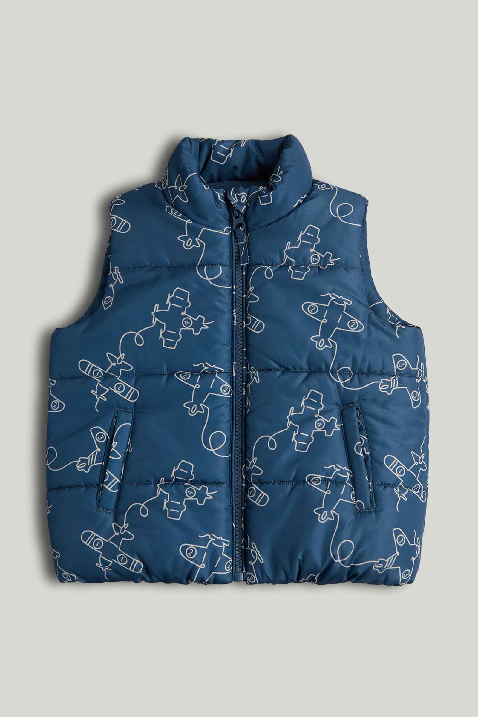 Mothercare Mini Boys Outerwear Printed Sleeveless Jacket - Light Green