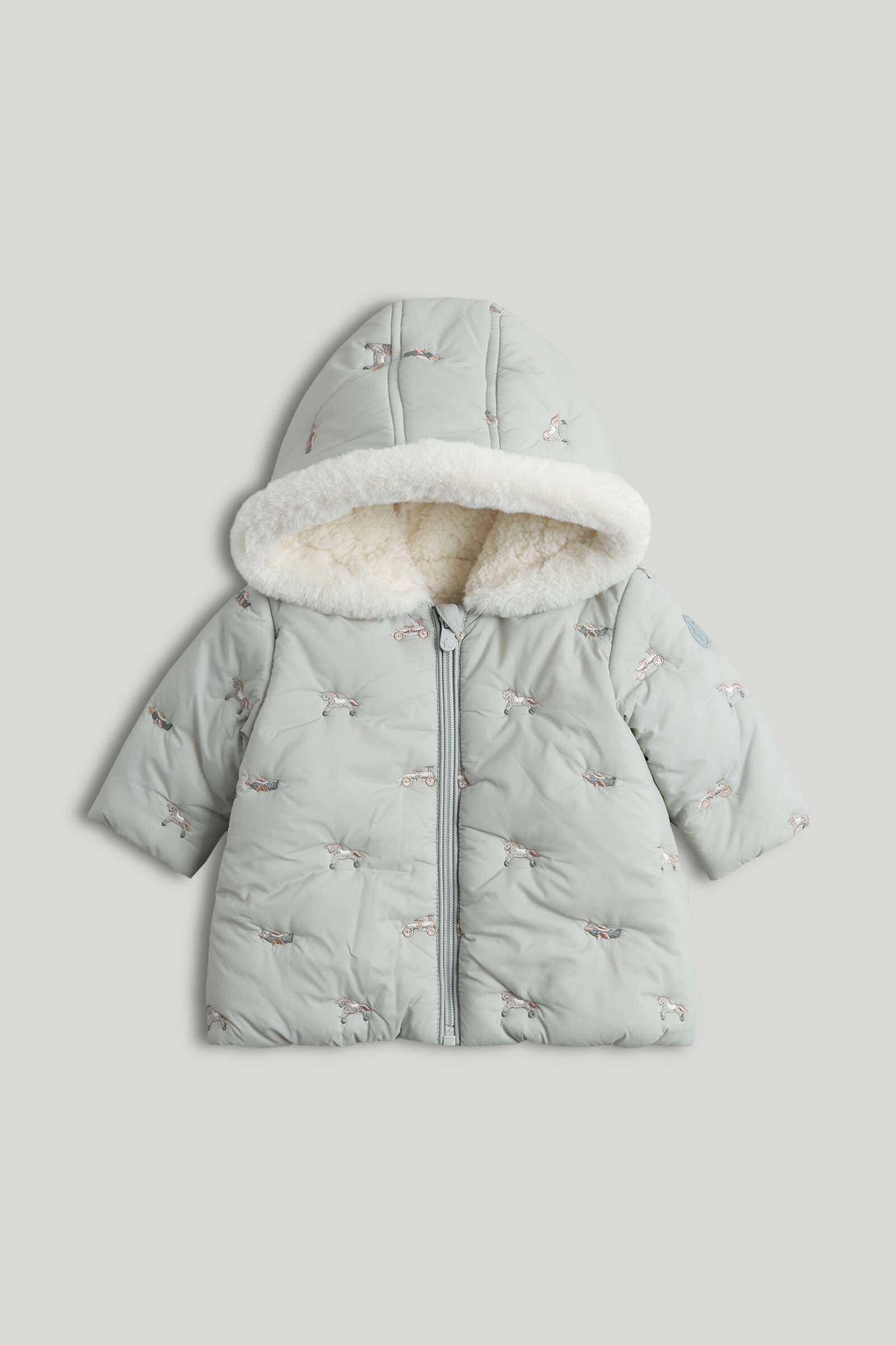 Mothercare Newborn Boys Full Sleeves Quilted Coat - Multi