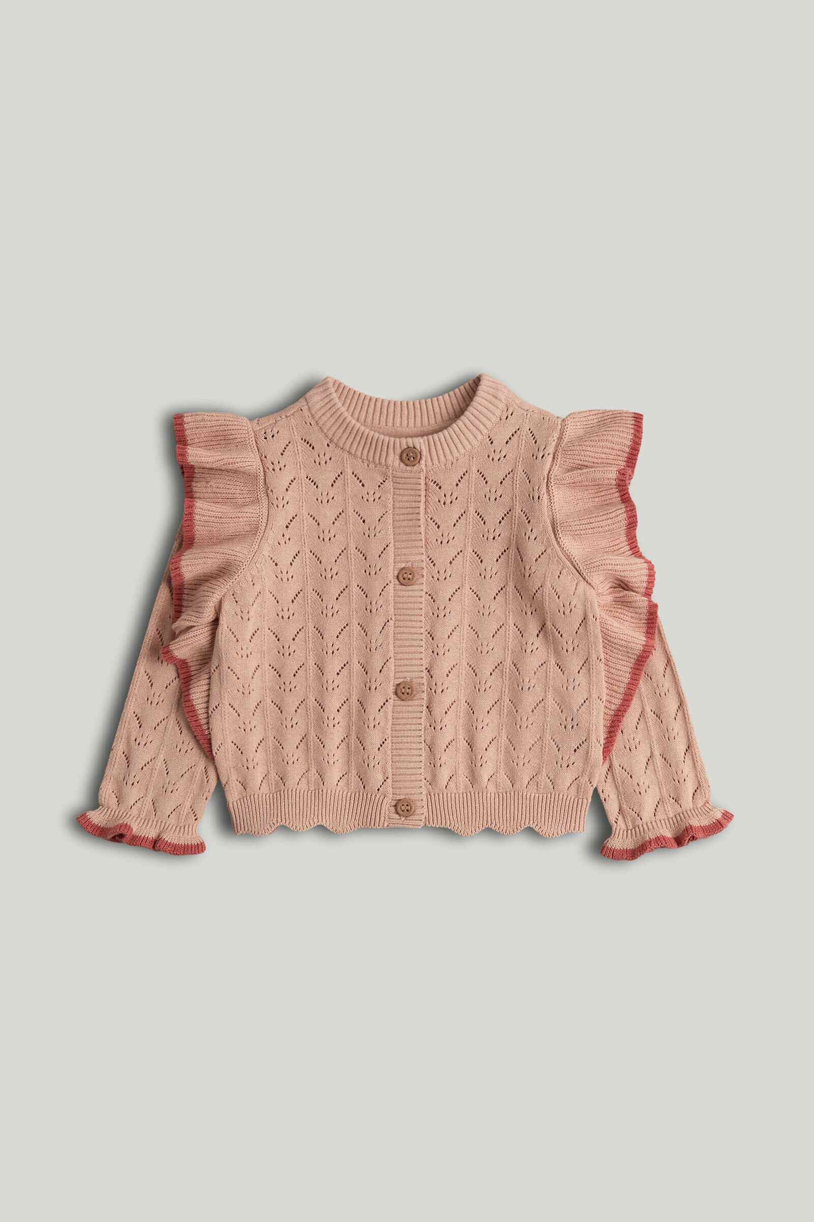 Mothercare Mini Girls Trapeze Full Sleeves Cardigan - Light Brown