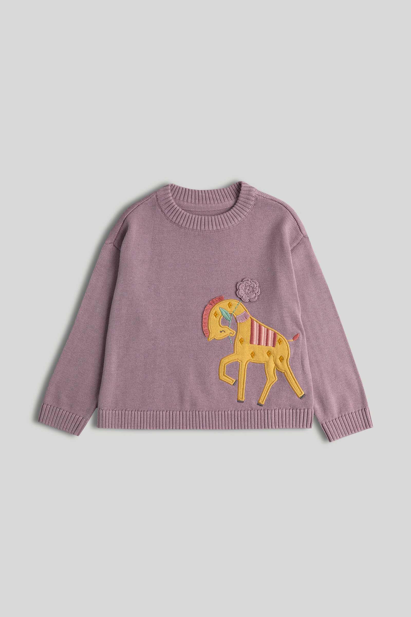 Mothercare Mini Girls Trapeze Full Sleeves Jumper - Purple