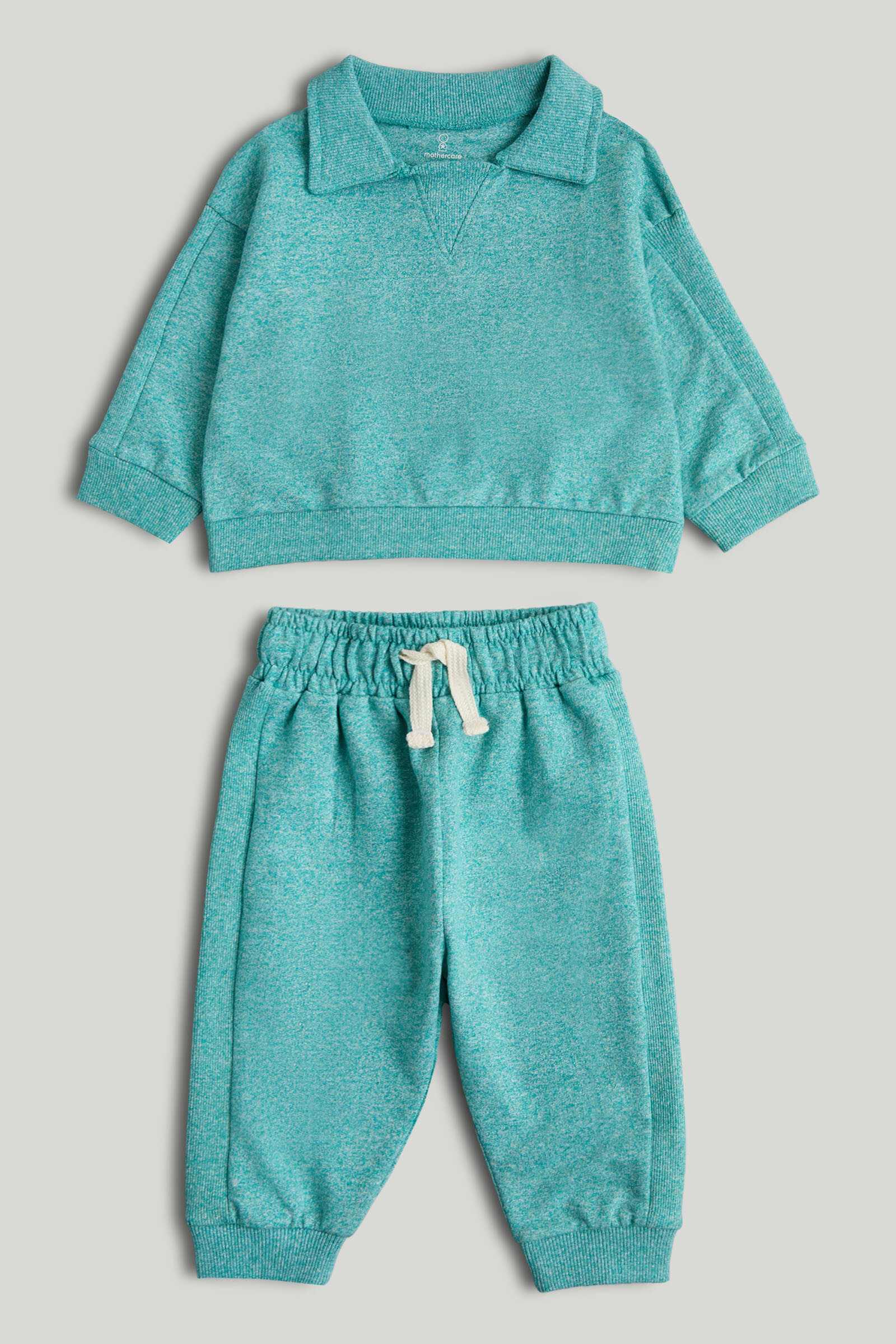 Mothercare Mini Boys Playful Wanderer Full Sleeves 2-Piece Top and Joggers Set - Blue