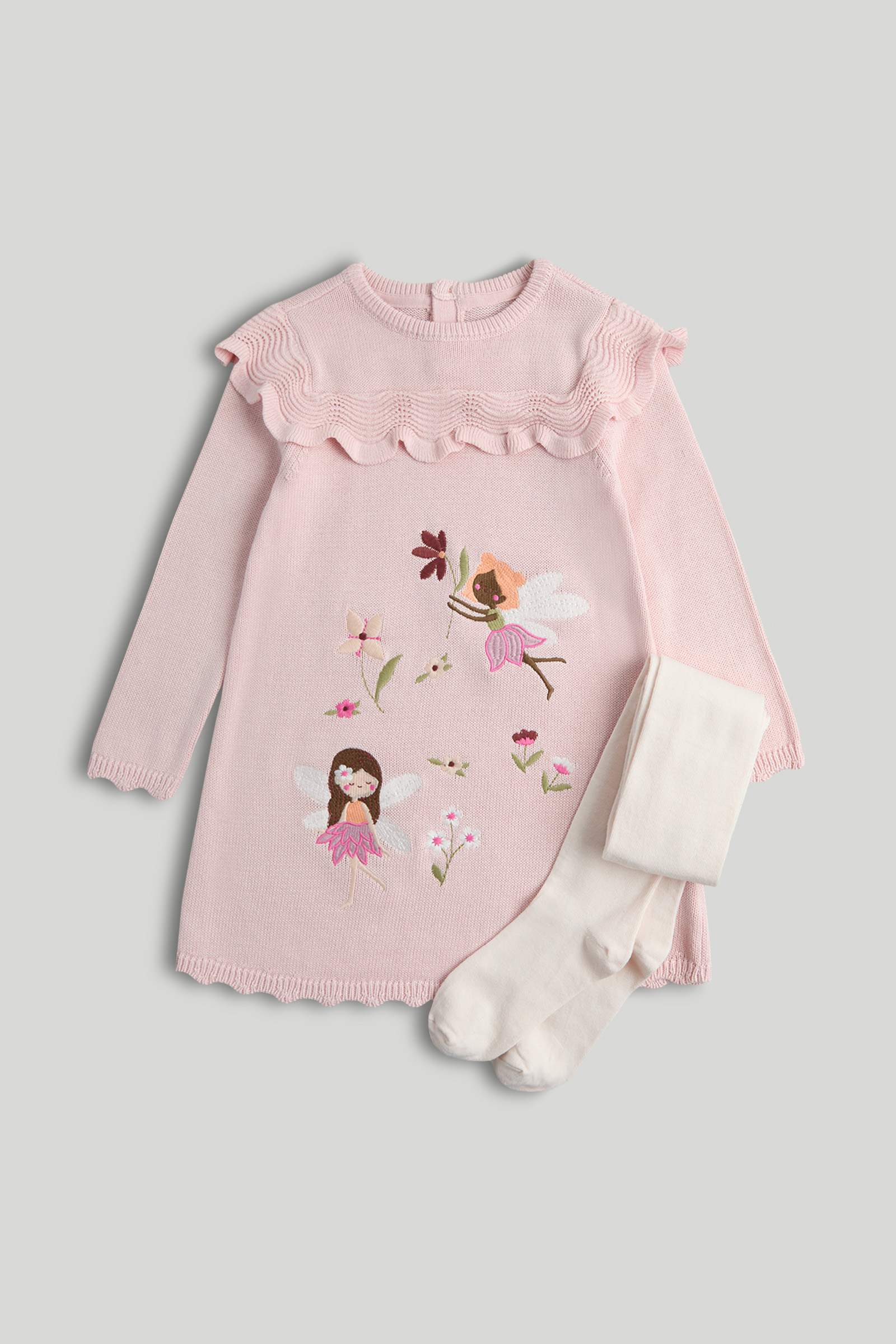 Mothercare Girls Solid Dress Pack of 1 - Light Pink
