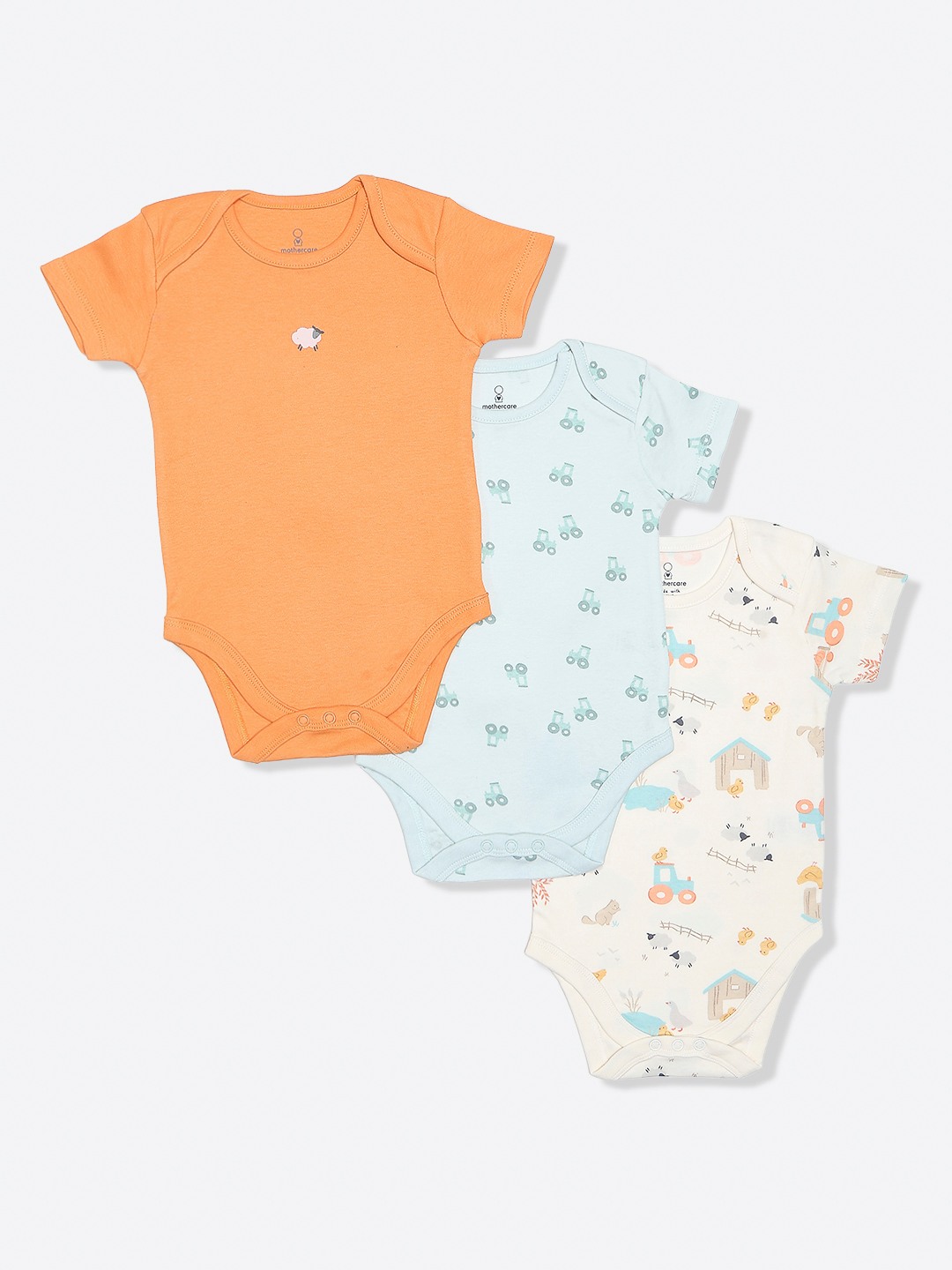 Mothercare Boys Printed Bodysuit Pack of 5 Multicolor