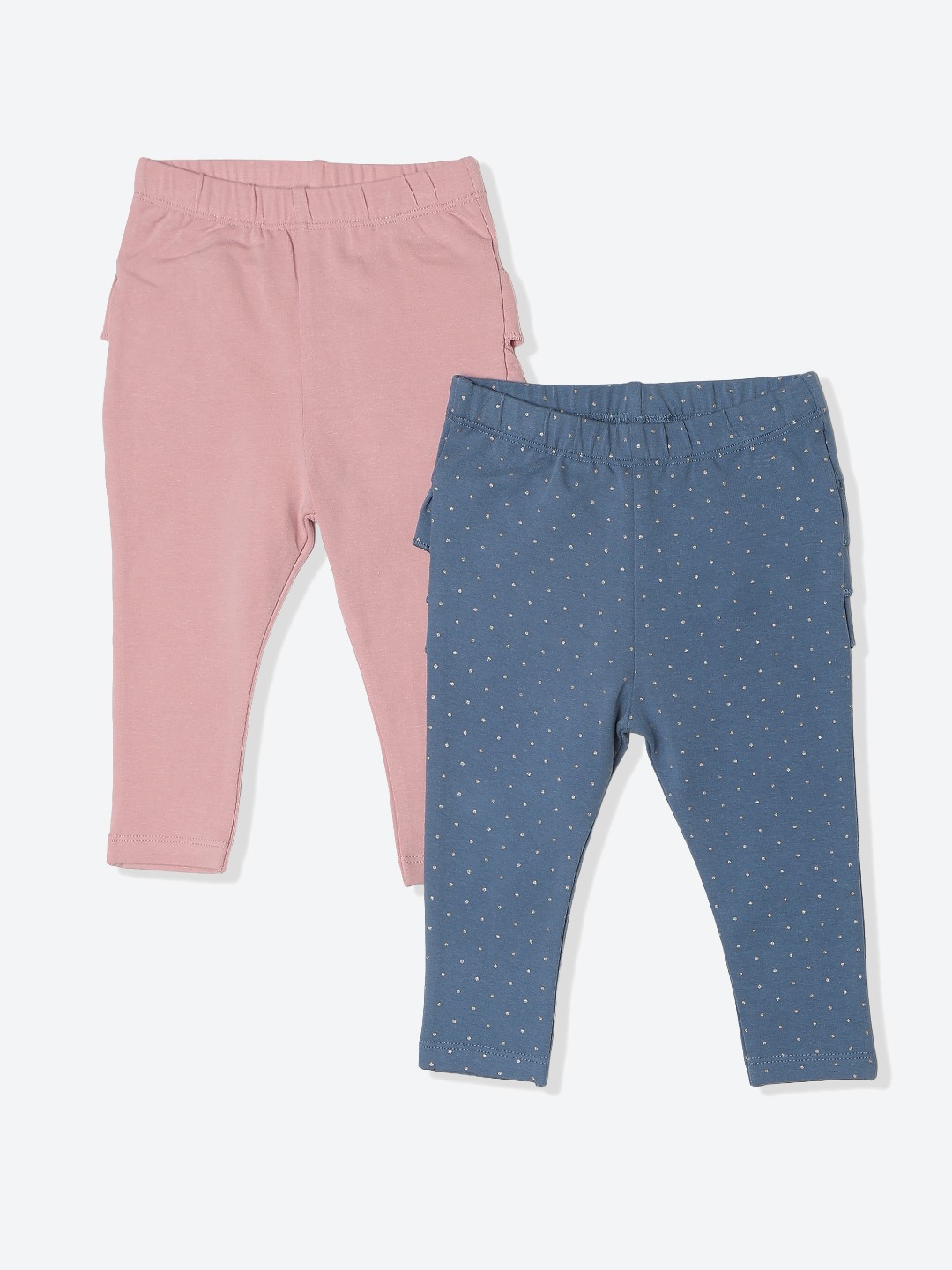 Mothercare Girls Solid Joggers  Pack of 2 - Mauve