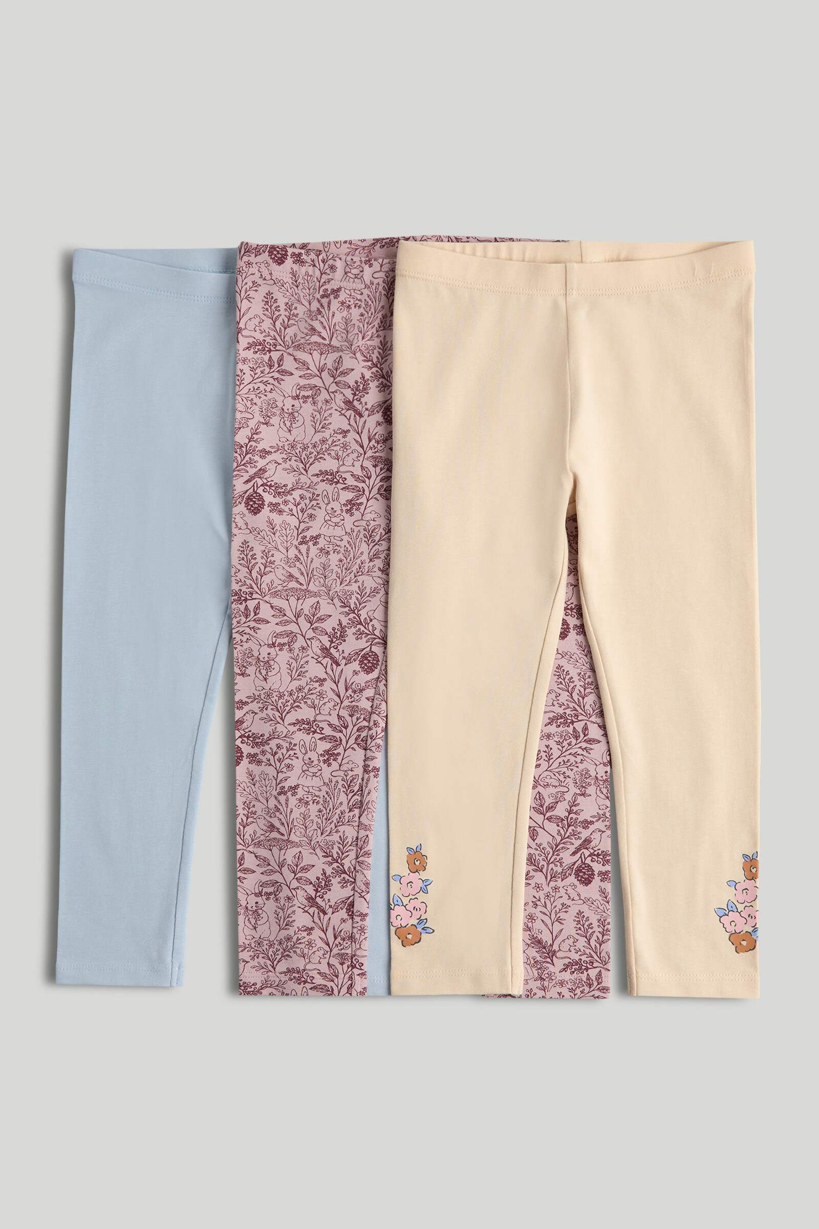 Mothercare Mini Girls Vintage Floral Leggings - Pack of 3 - Multi