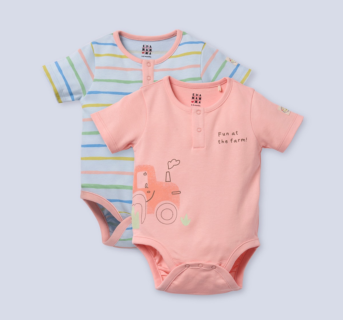Ed-a-Mamma Baby Boys Bodysuit Pack of 2 Multi