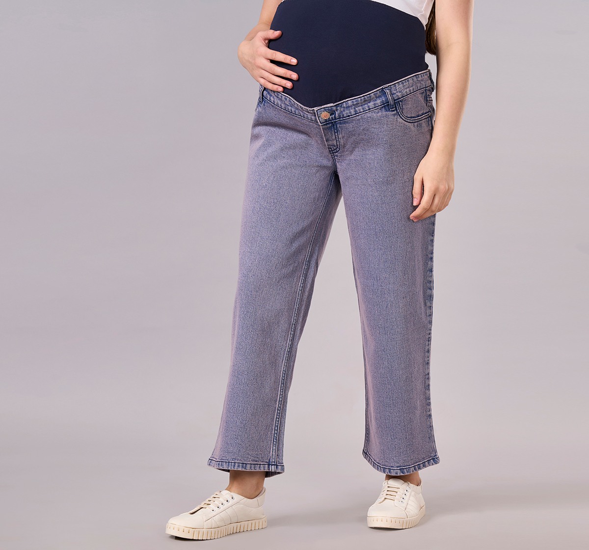 Maternity Clothing  Denim Solid Lilac
