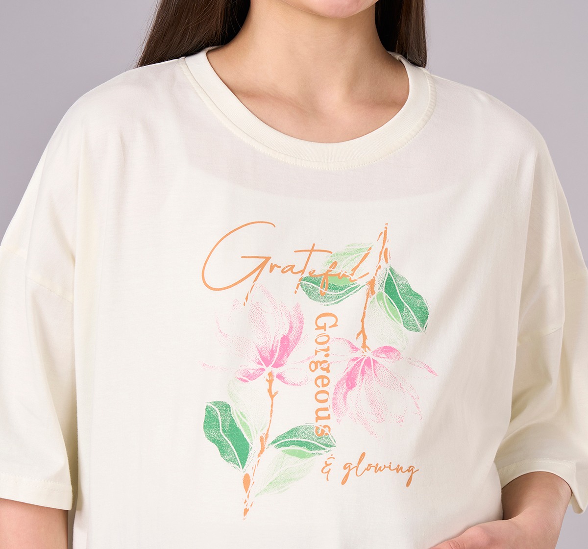 Maternity Clothing  T-Shirt Solid Off-White