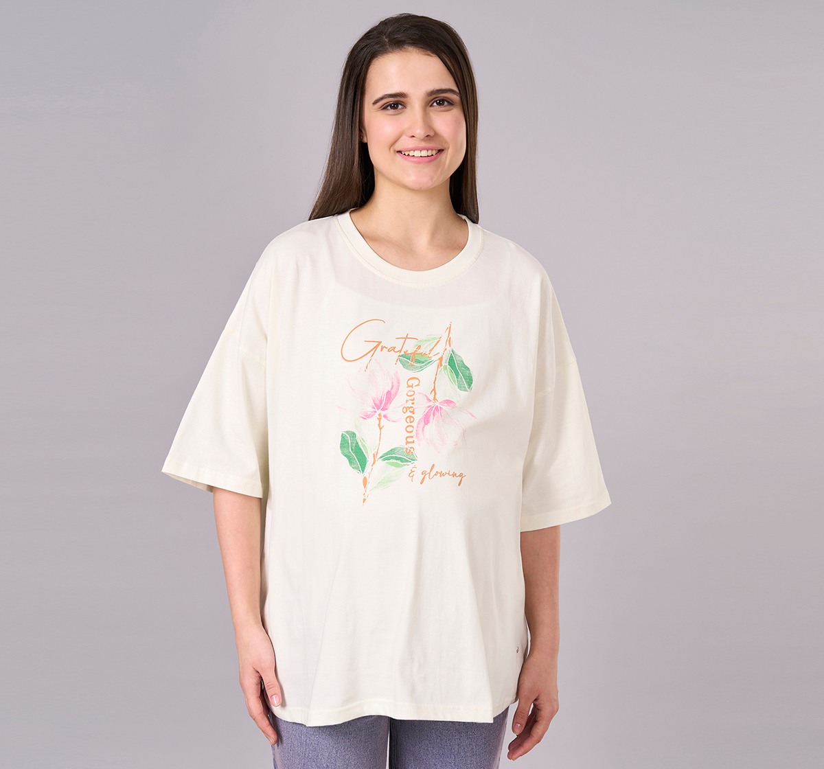 Maternity Clothing  T-Shirt Solid Off-White
