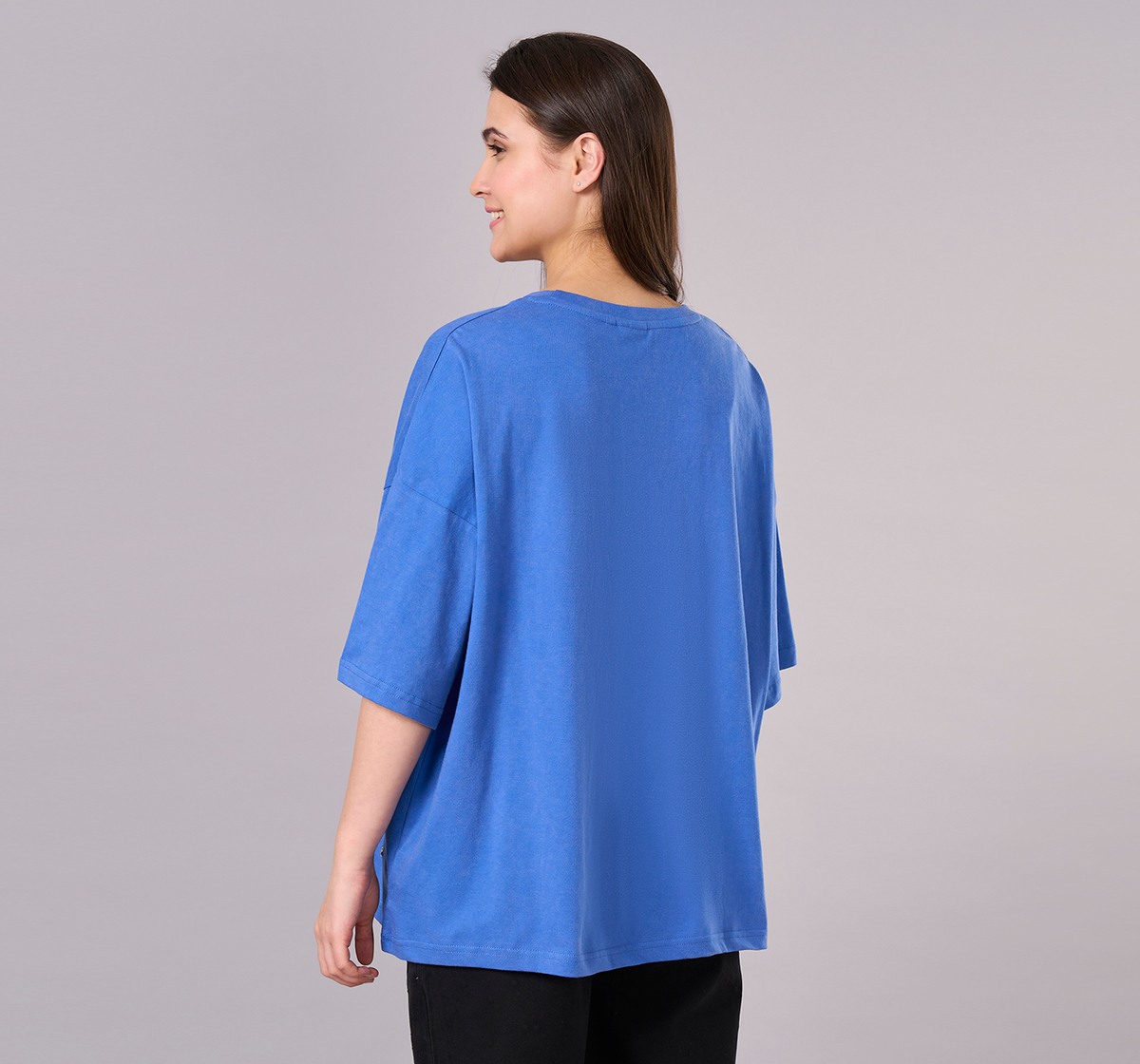 Maternity Clothing  T-Shirt Solid Blue
