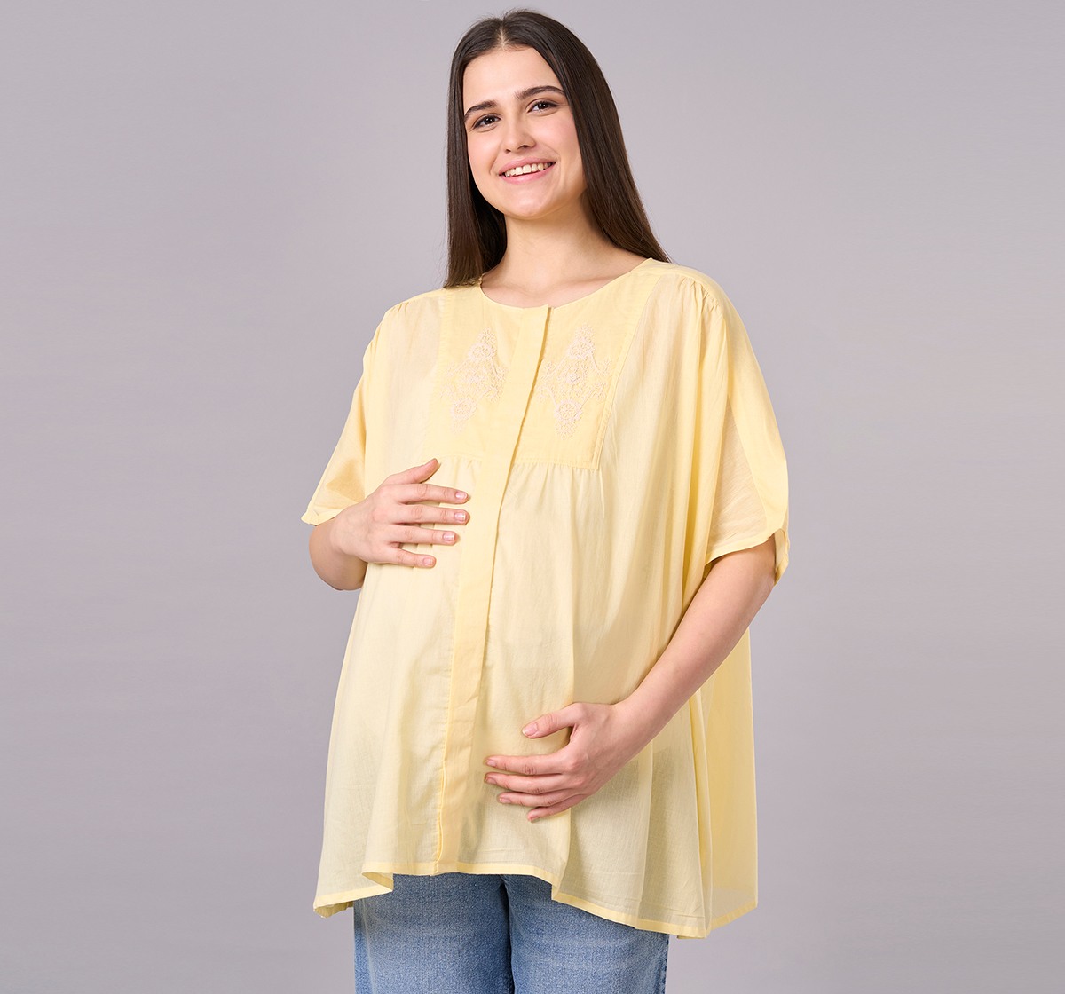 Maternity Clothing  Top Solid Yellow
