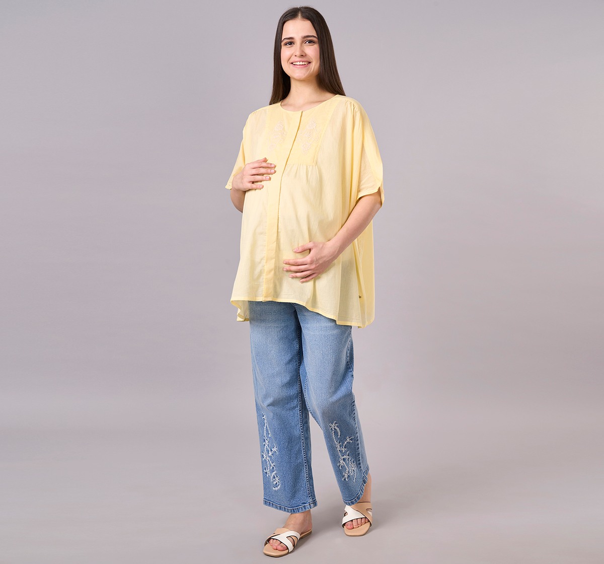 Maternity Clothing  Top Solid Yellow