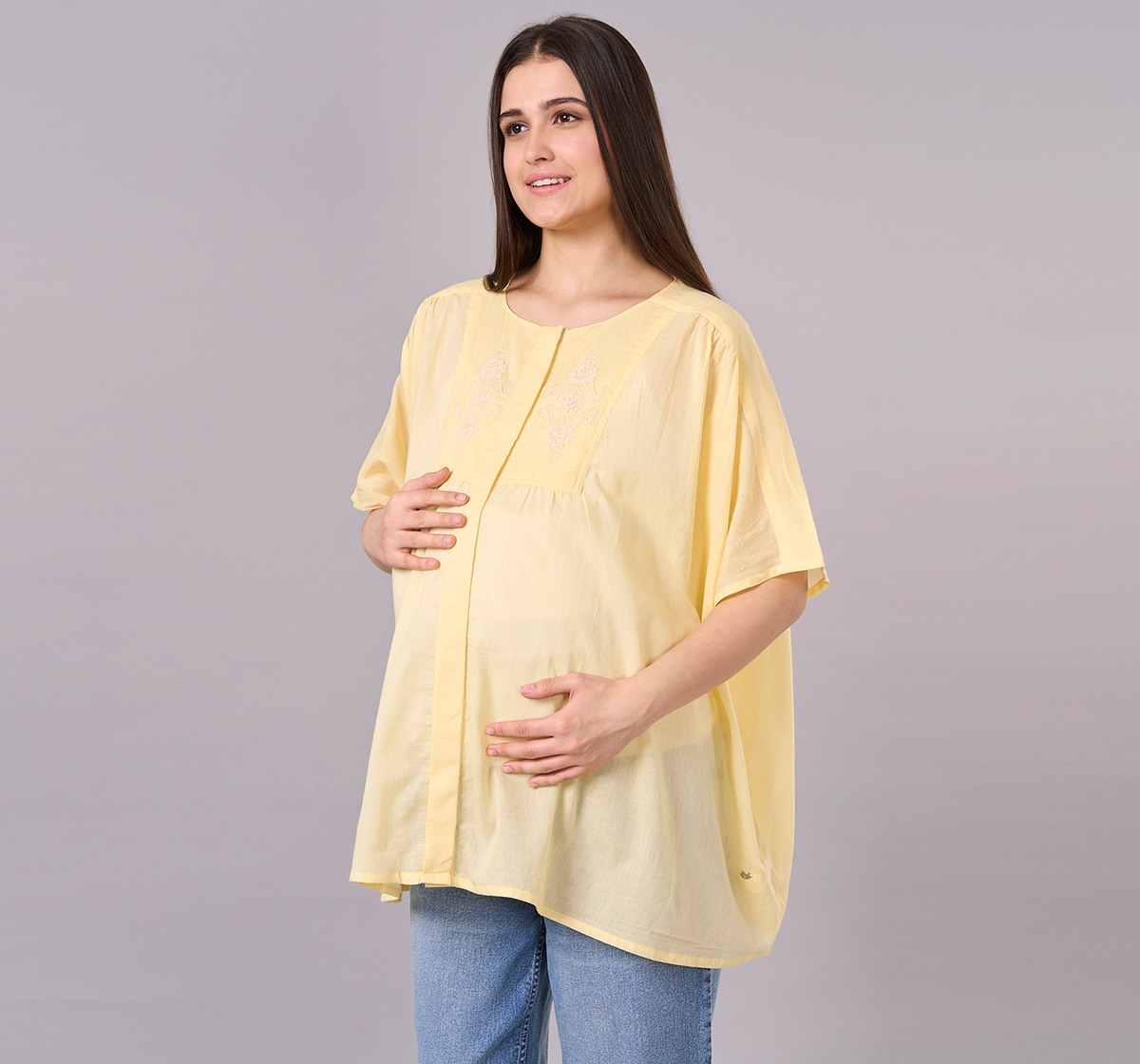 Maternity Clothing  Top Solid Yellow