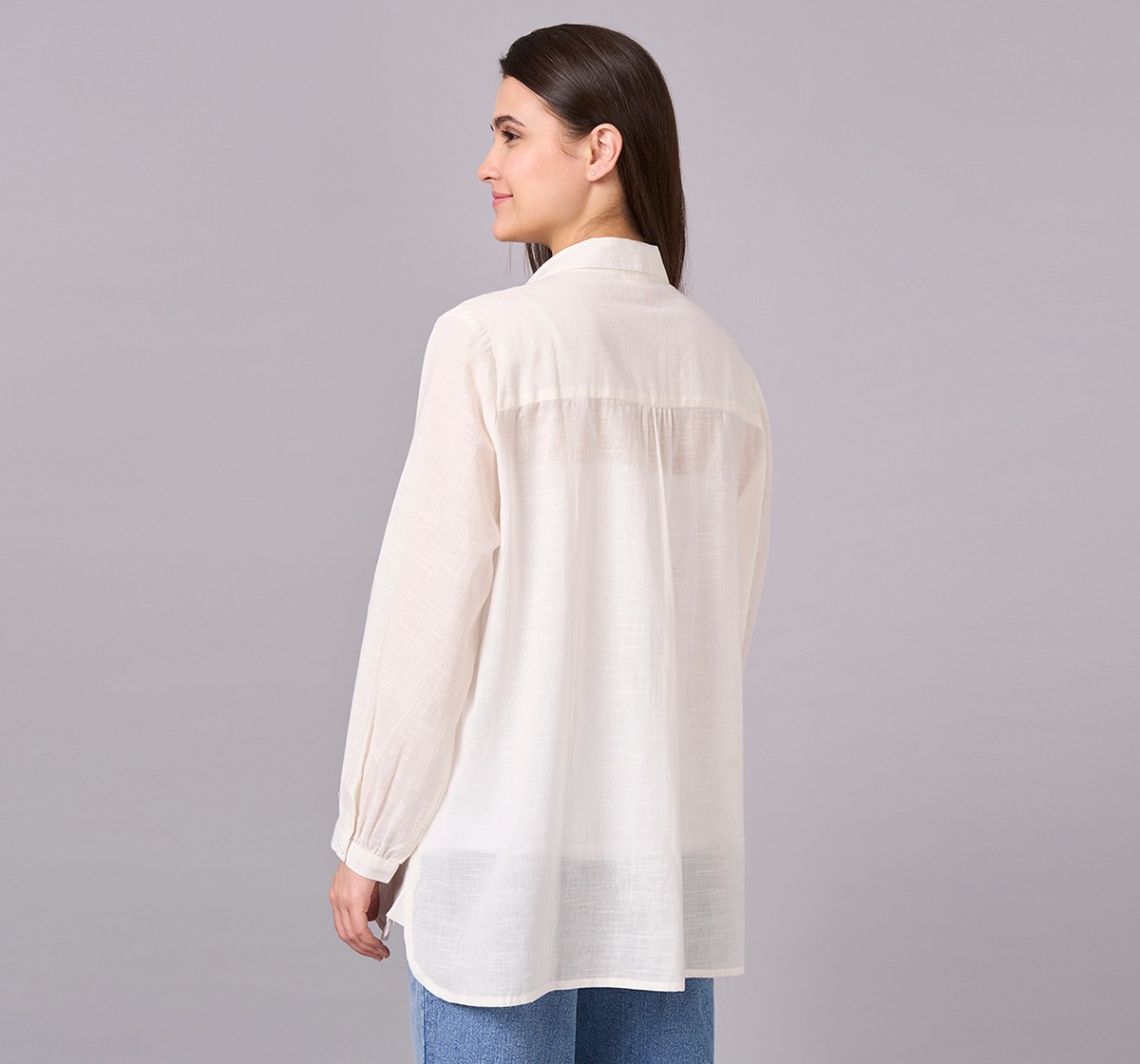 Maternity Clothing  Shirt Solid Off-White