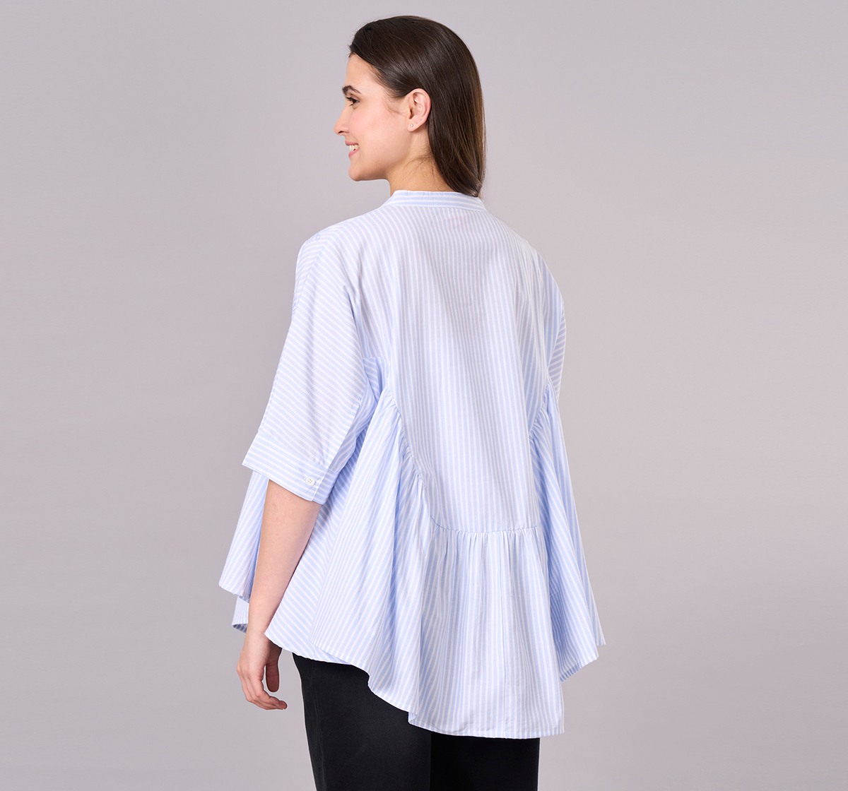 Maternity Clothing  Top Solid White/Blue