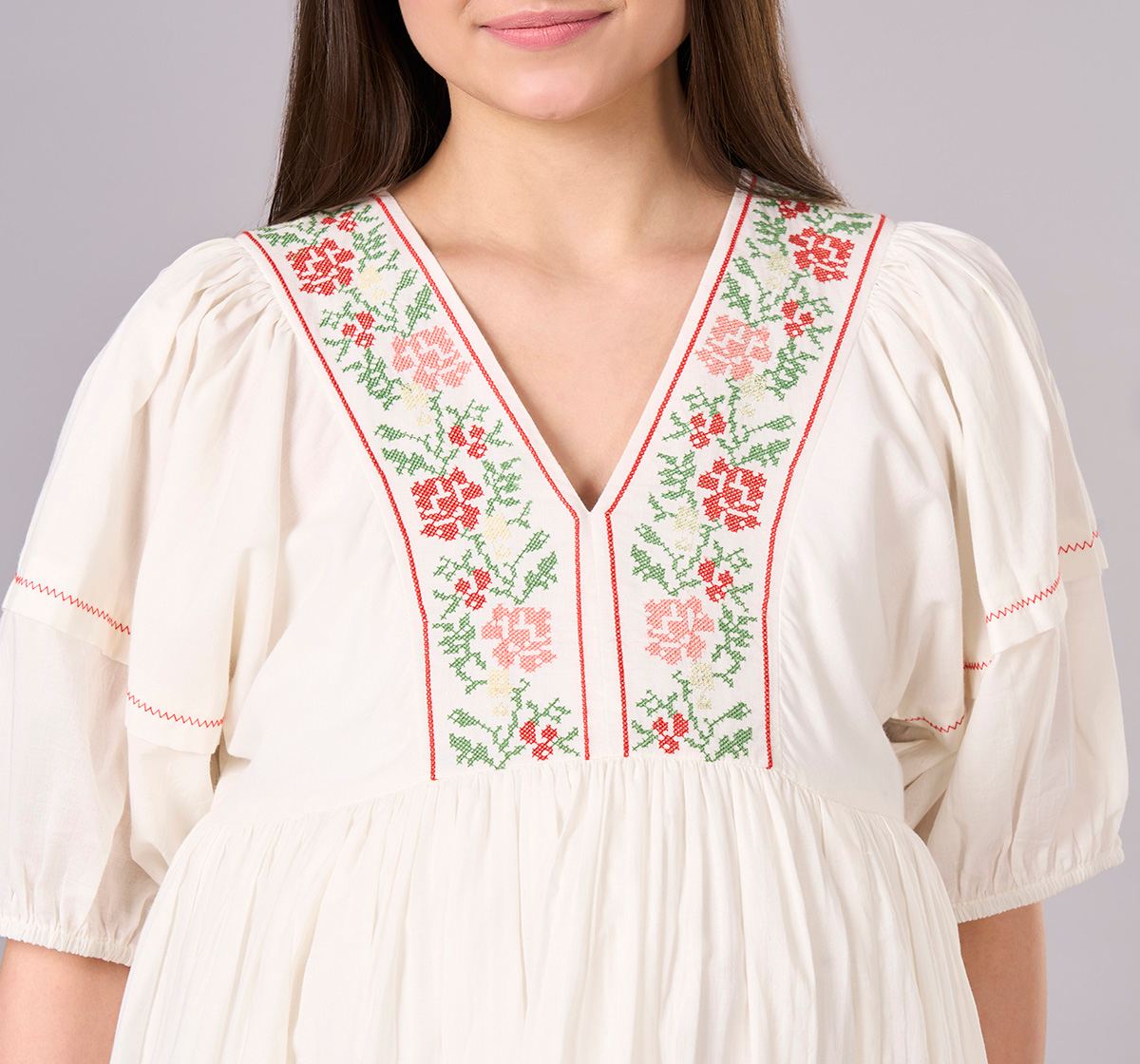 Maternity Clothing  Dress Solid Off-White