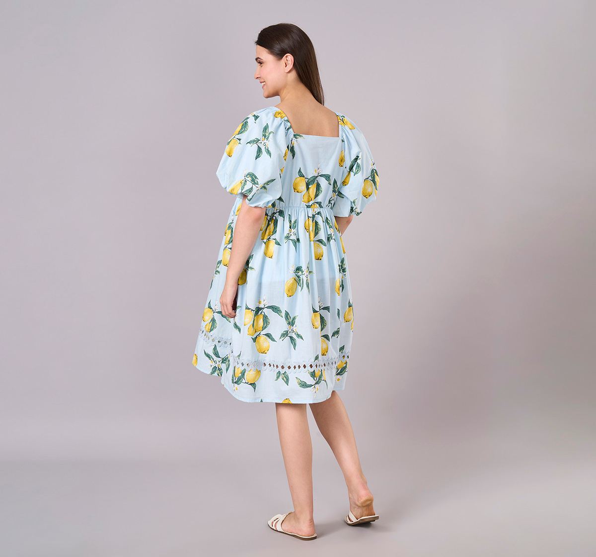 Maternity Clothing  Dress Printed Light Blue