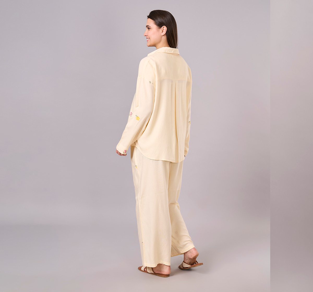 Maternity Clothing  Cord Set Embroidered Off-White