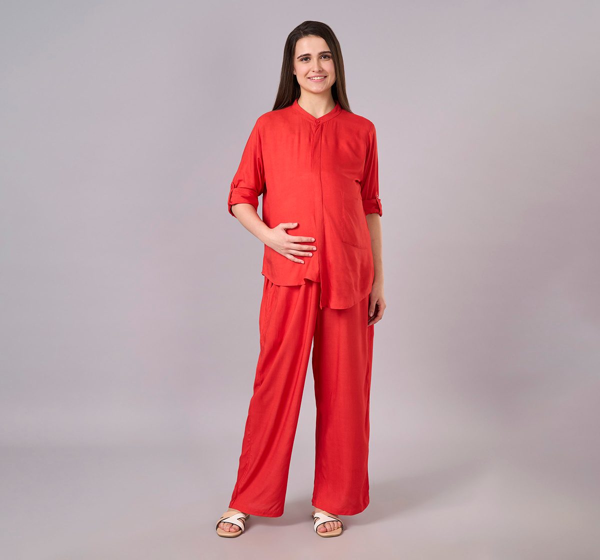 Maternity Clothing  Cord Set Solid Red