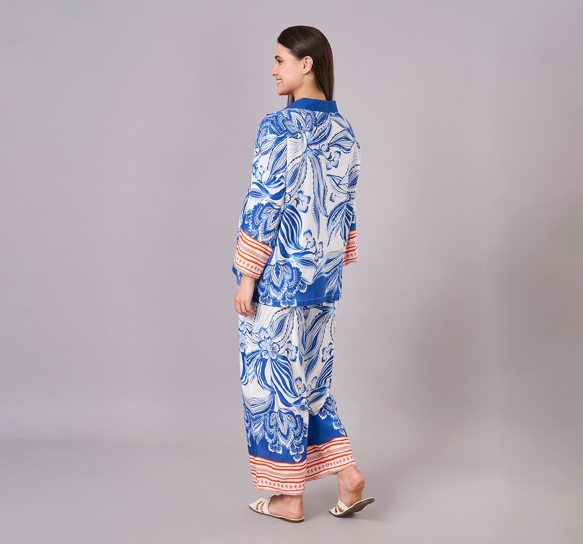 Maternity Clothing  Cord Set Printed Blue/Orange