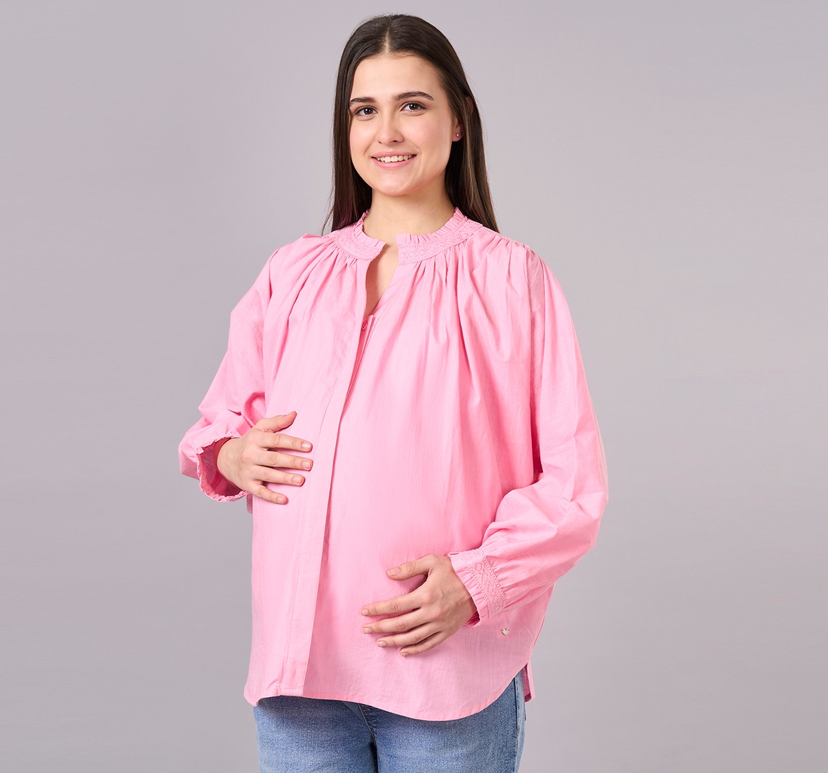 Maternity Clothing  Top Solid Pink