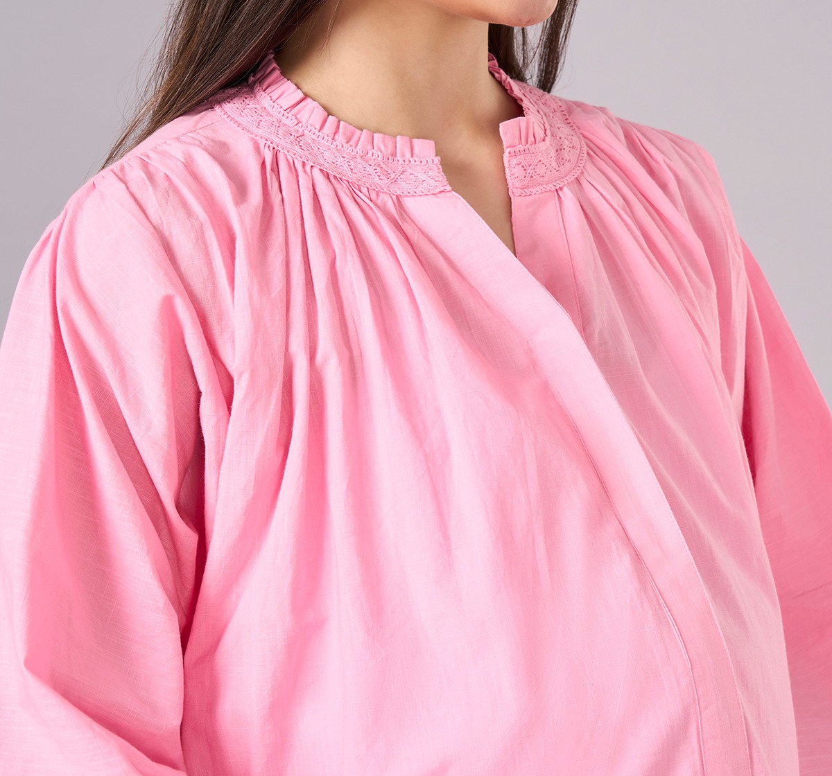 Maternity Clothing  Top Solid Pink