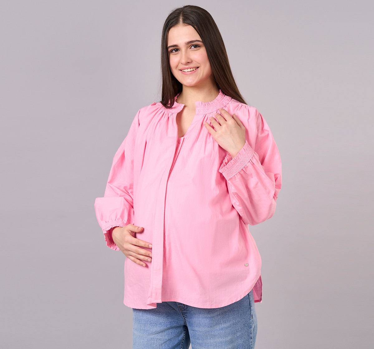 Maternity Clothing  Top Solid Pink