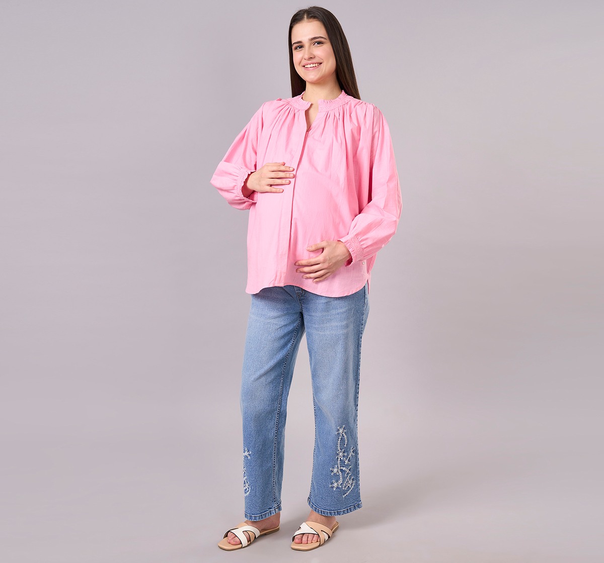 Maternity Clothing  Top Solid Pink