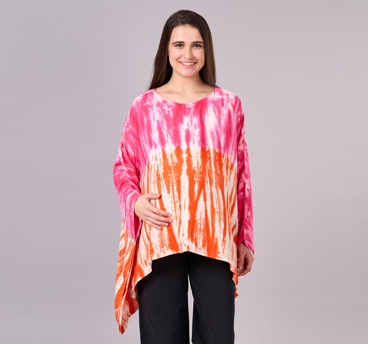 Maternity Clothing  Top Printed Pink/Orange