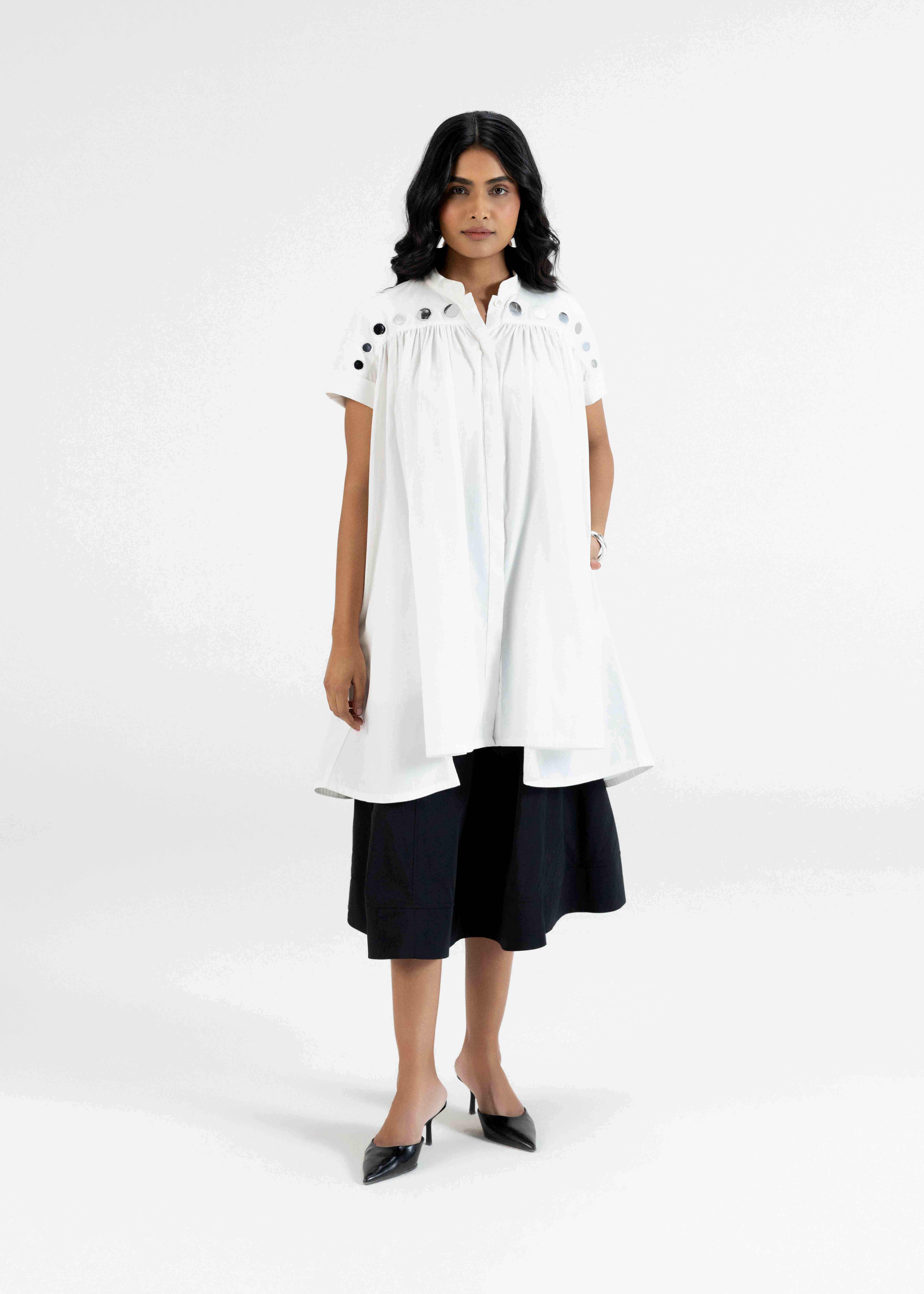 White Assymetric Shirt