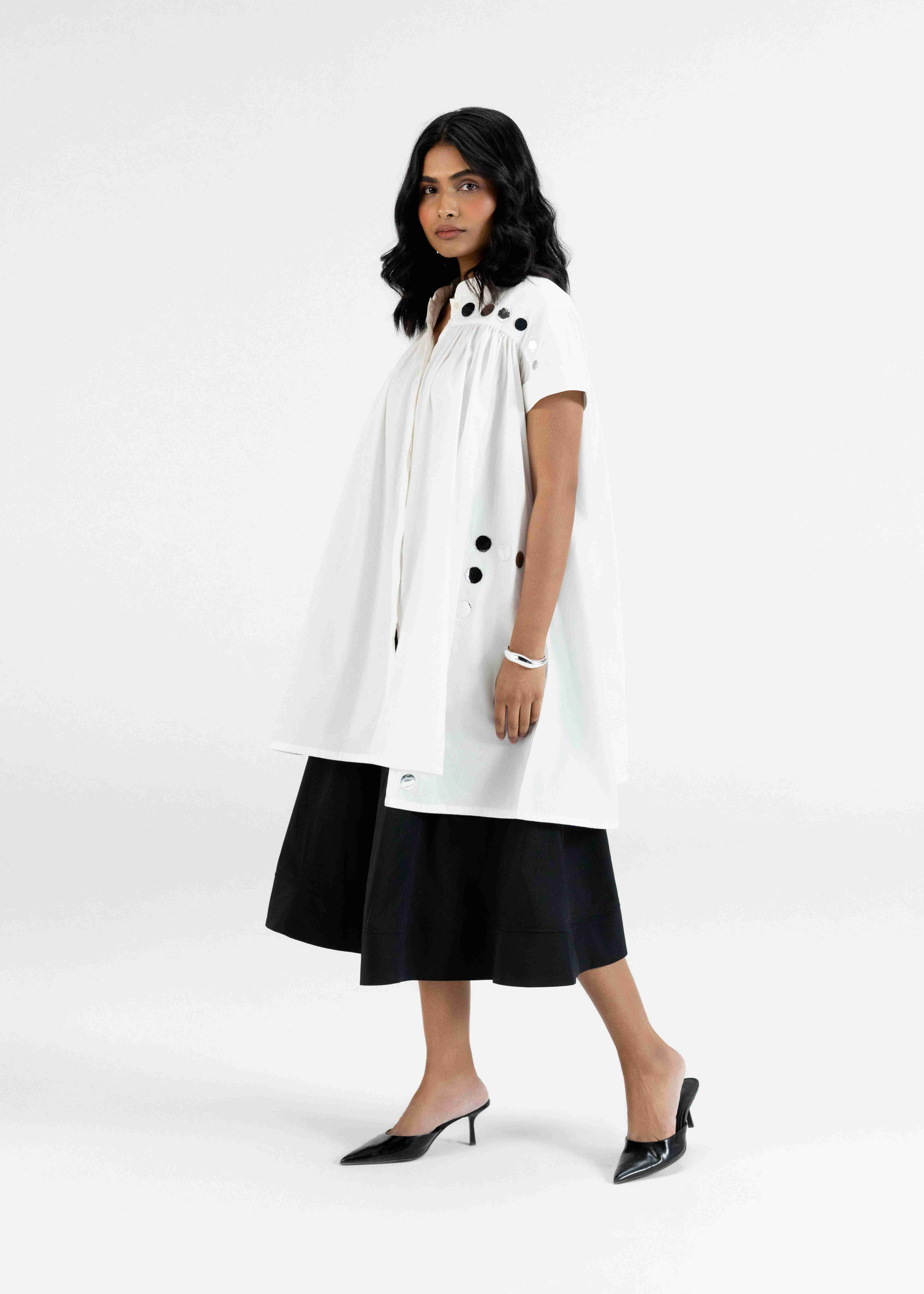 White Assymetric Shirt