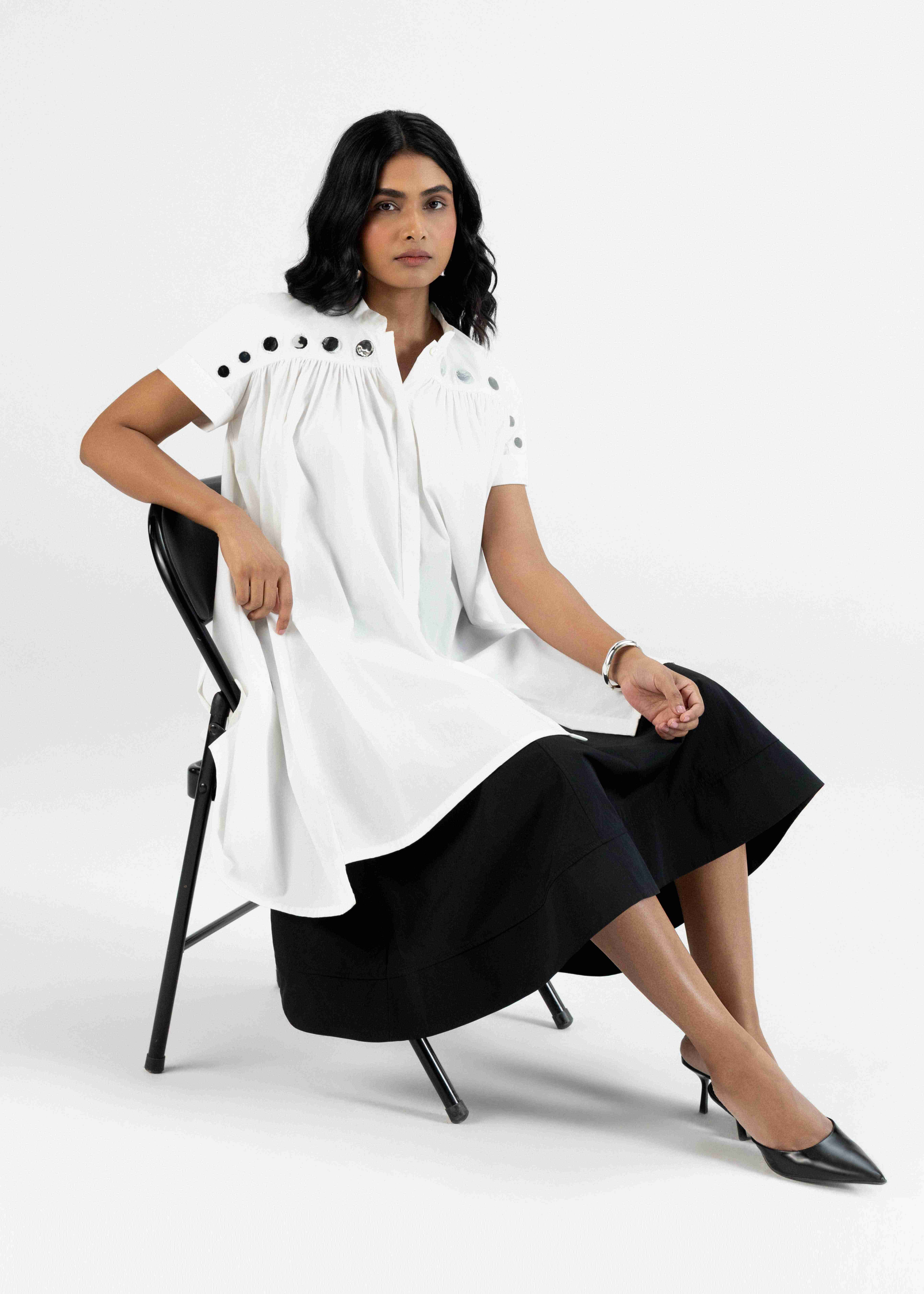 White Assymetric Shirt