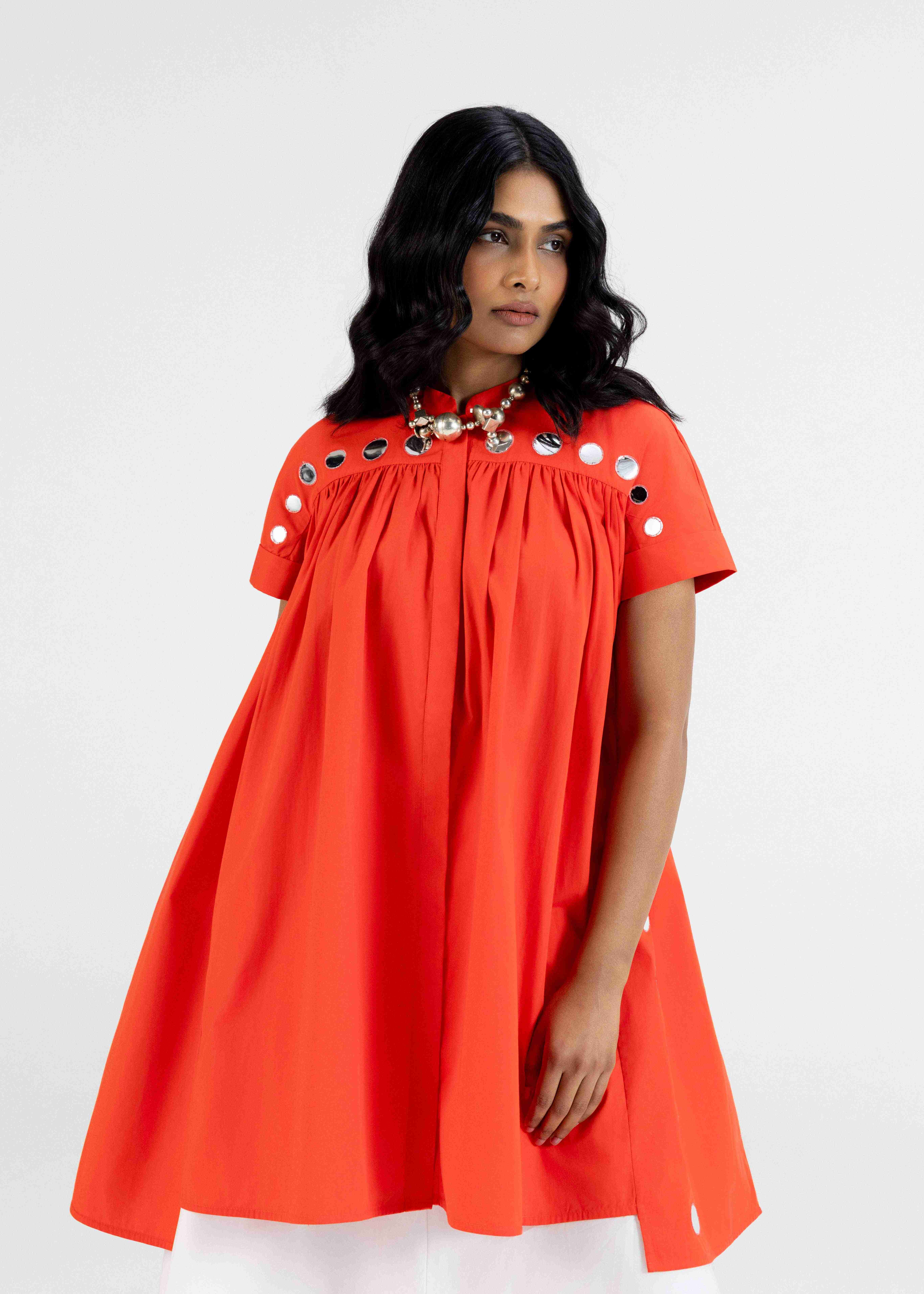 Orange Assymetric Shirt