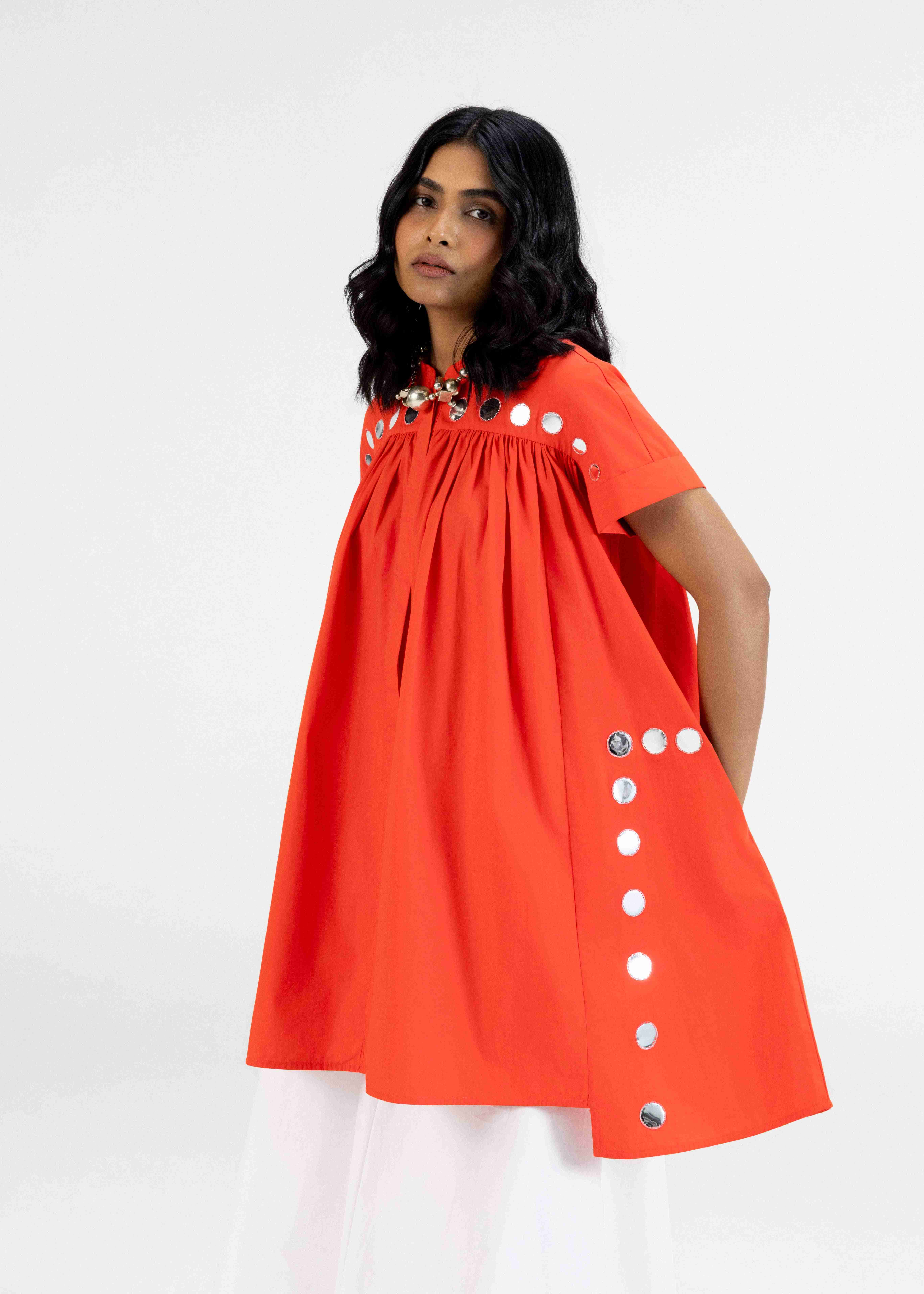 Orange Assymetric Shirt