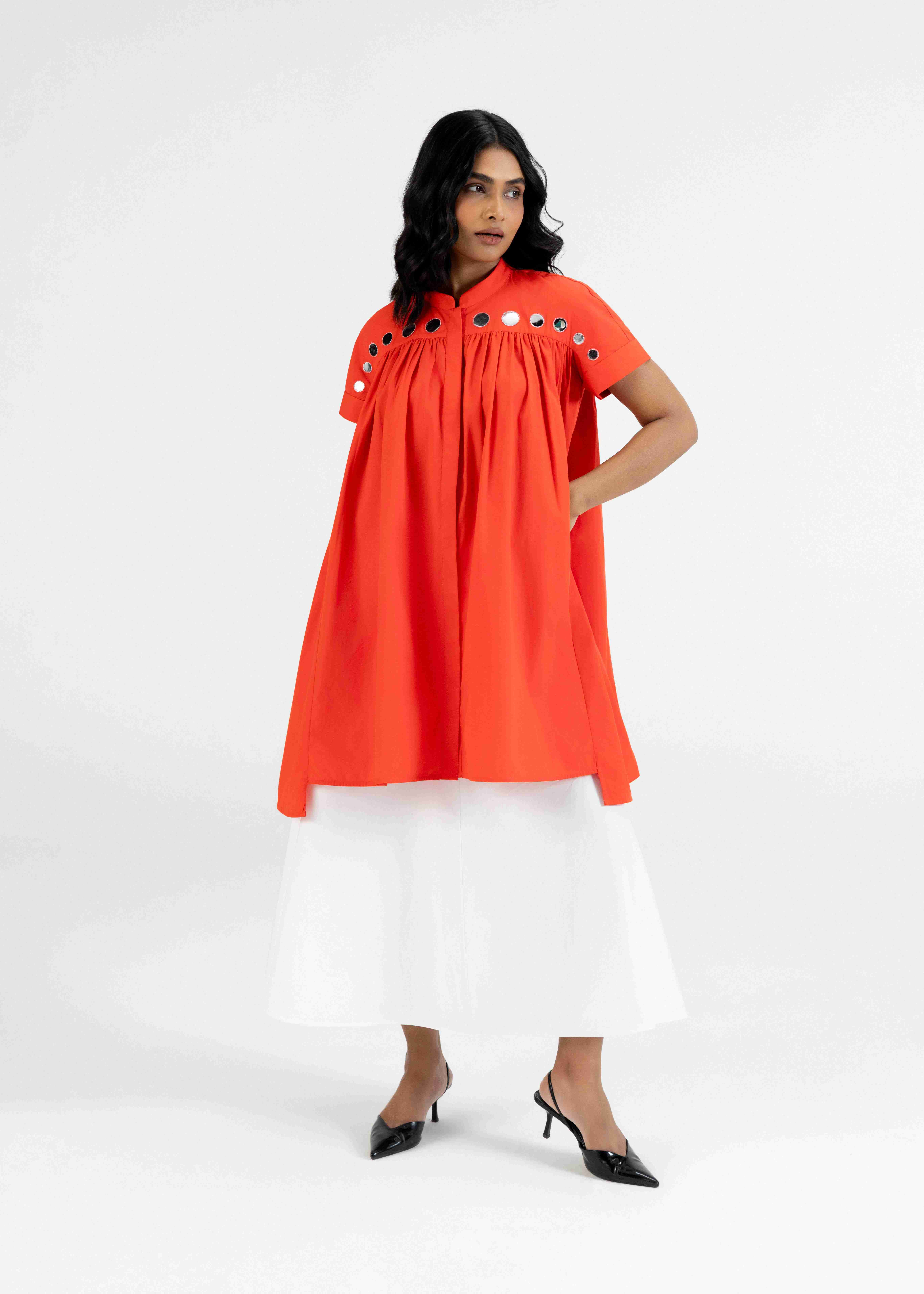 Orange Assymetric Shirt