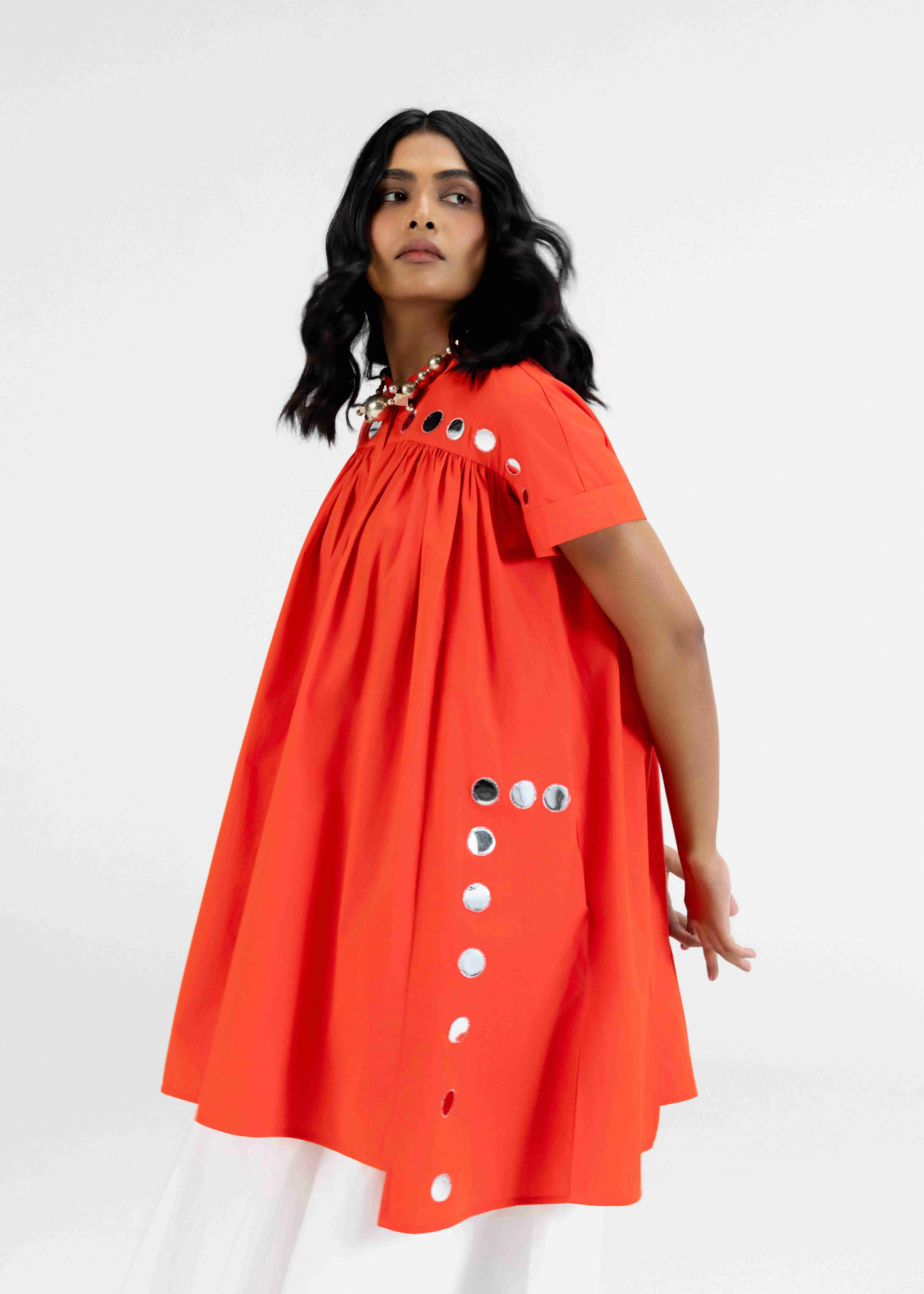 Orange Assymetric Shirt