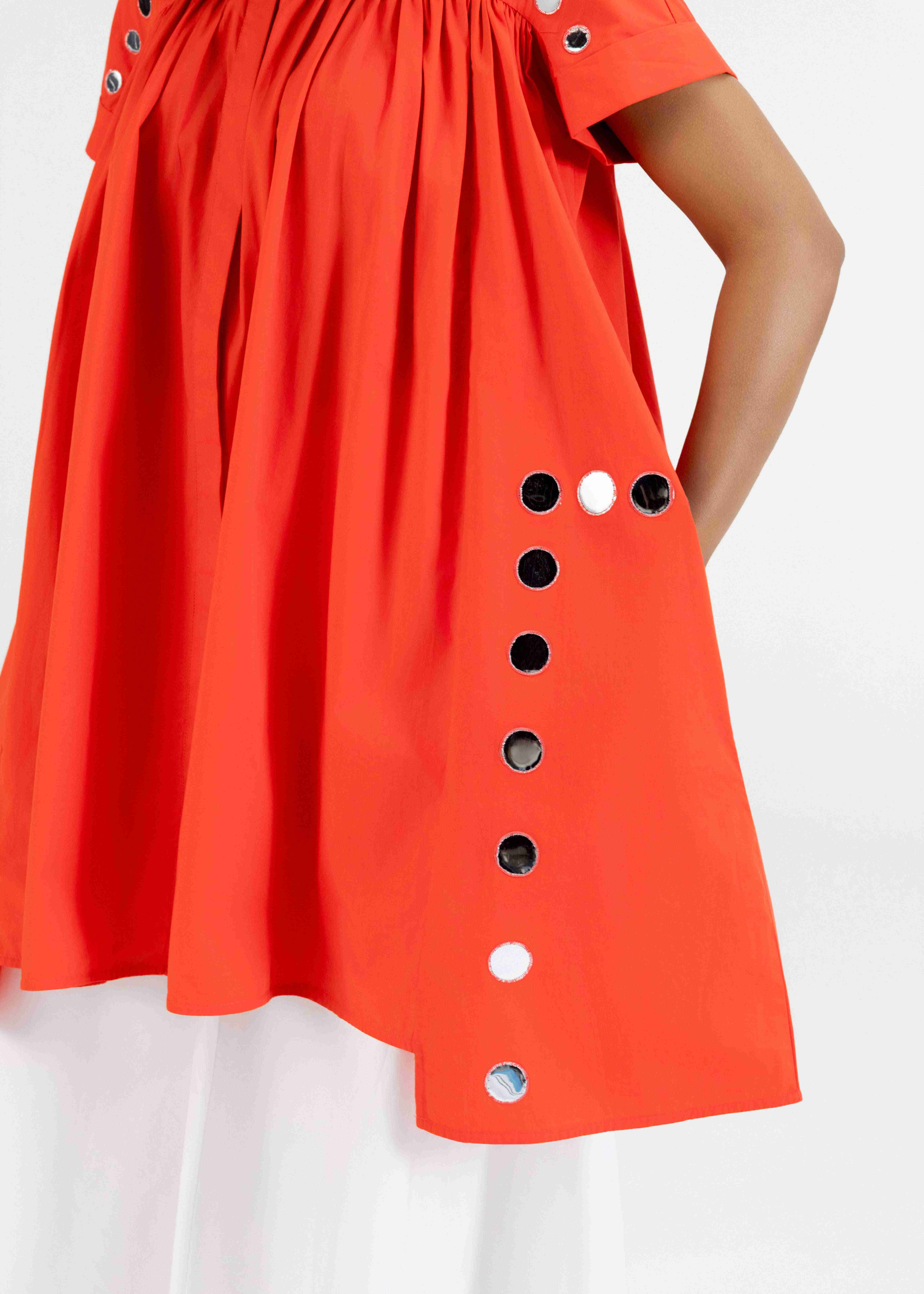 Orange Assymetric Shirt