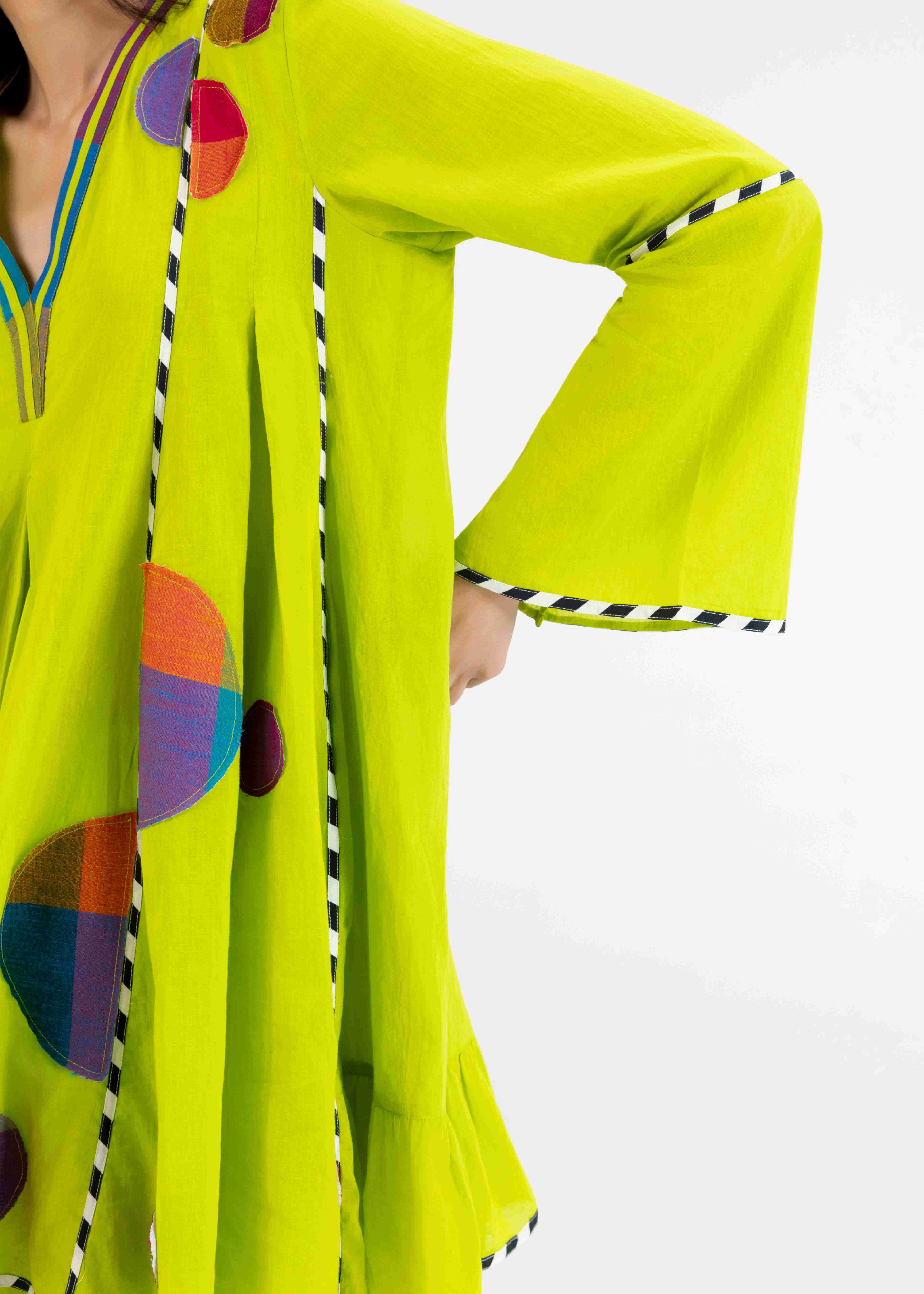 Lime Green Multipanel Tunic