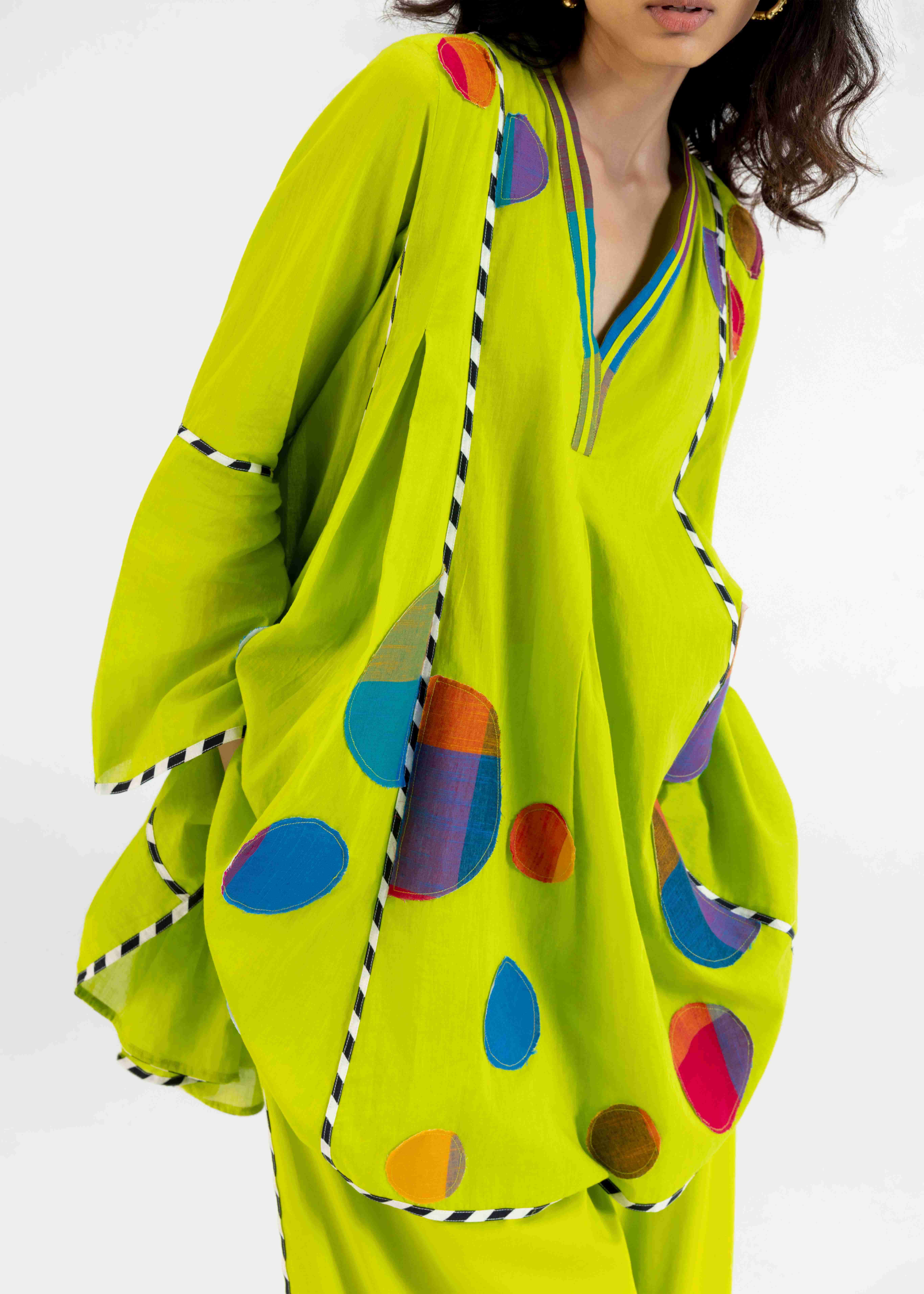 Lime Green Multipanel Tunic
