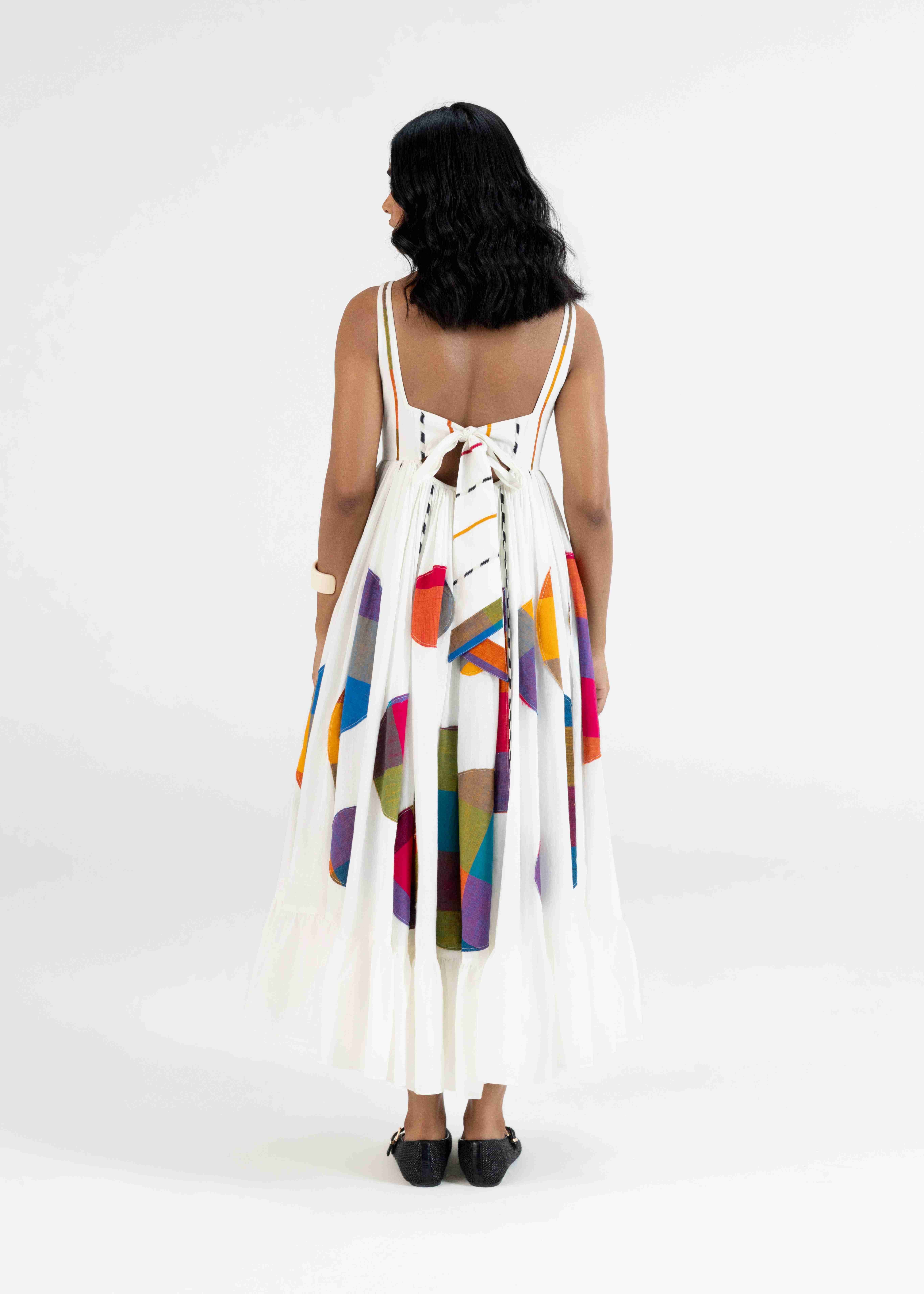 Offwhite Gathered Dress