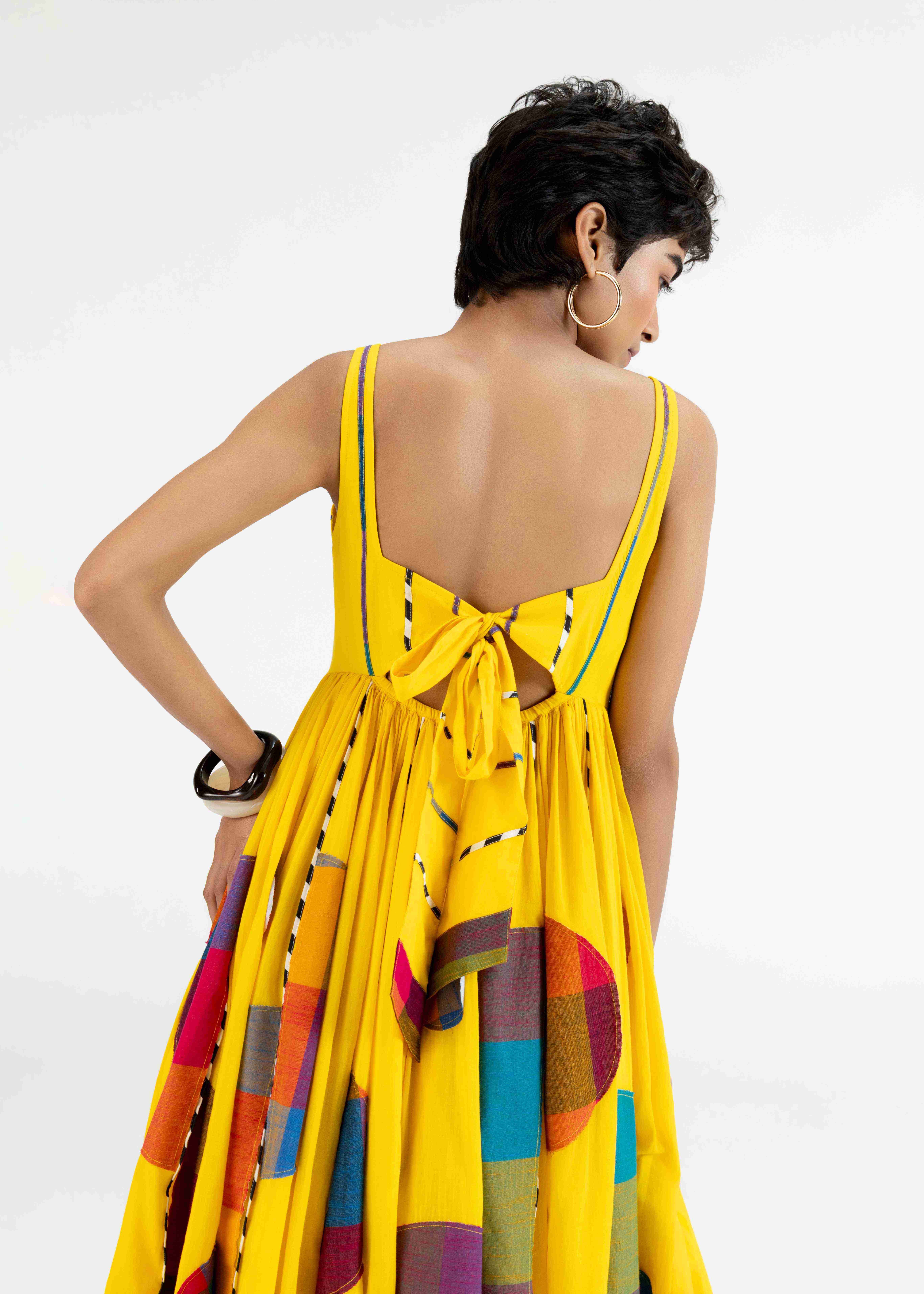 Yellow Gathered Dress