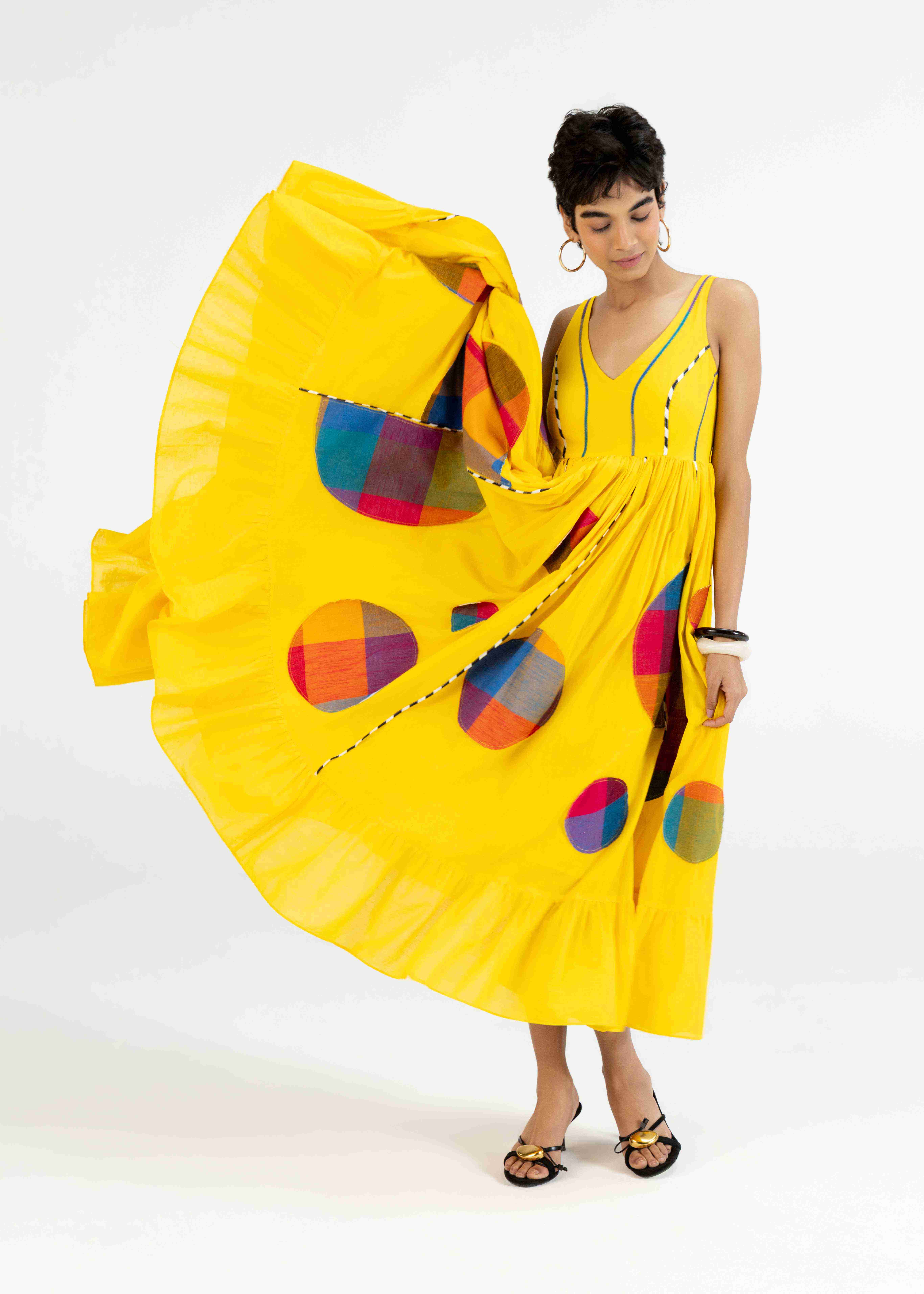Yellow Gathered Dress