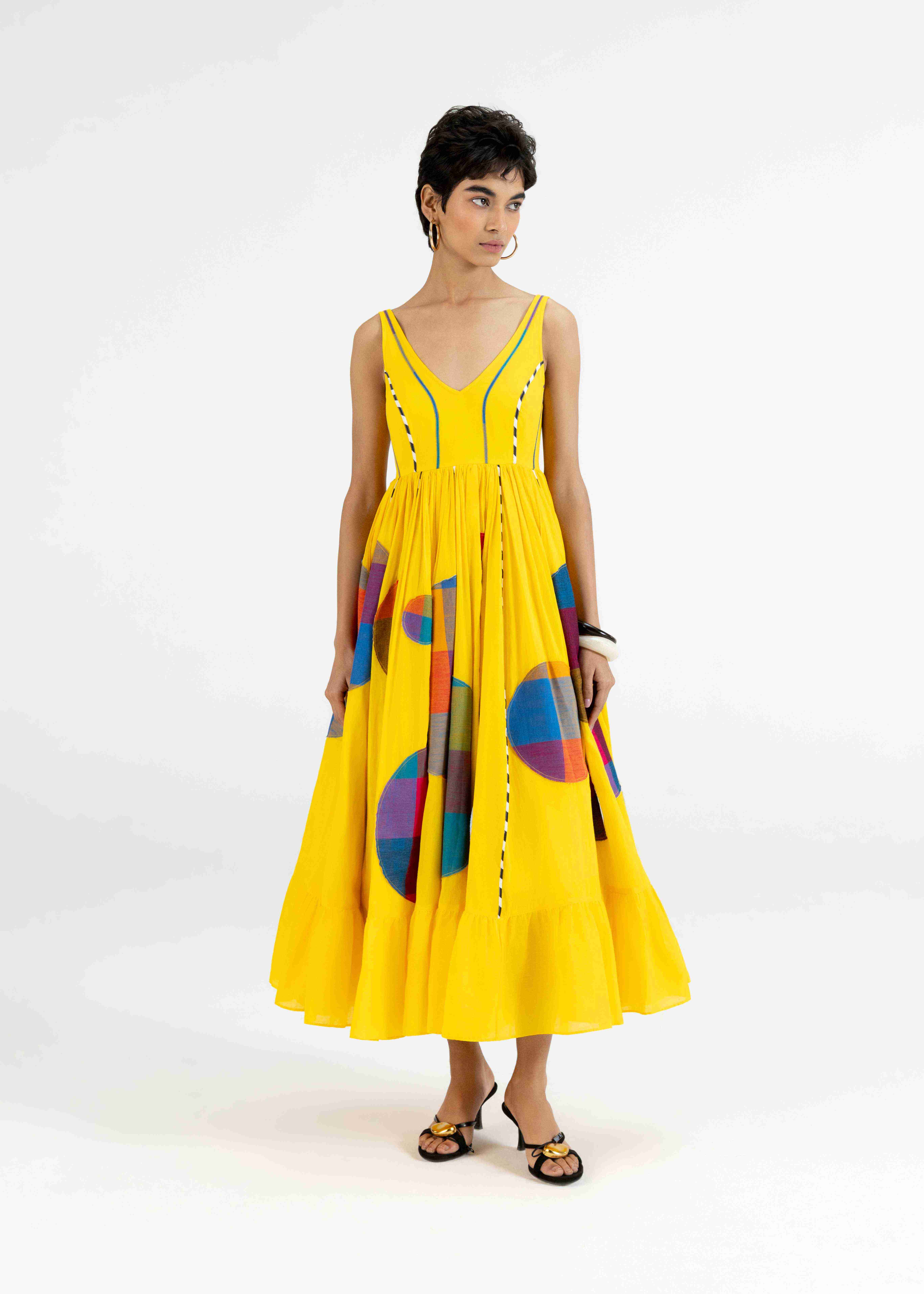 Yellow Gathered Dress