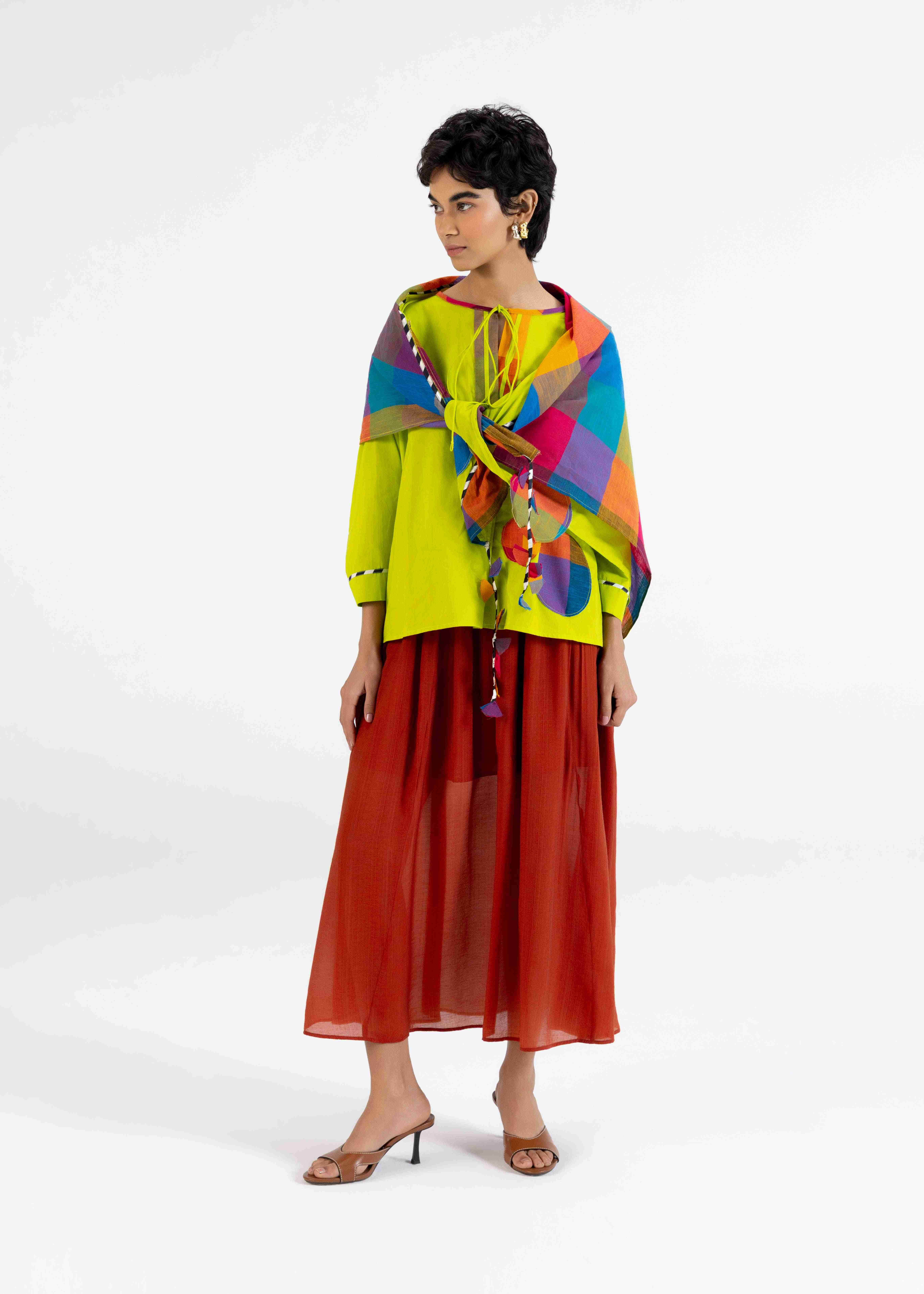 Lime Green Kaftan Top