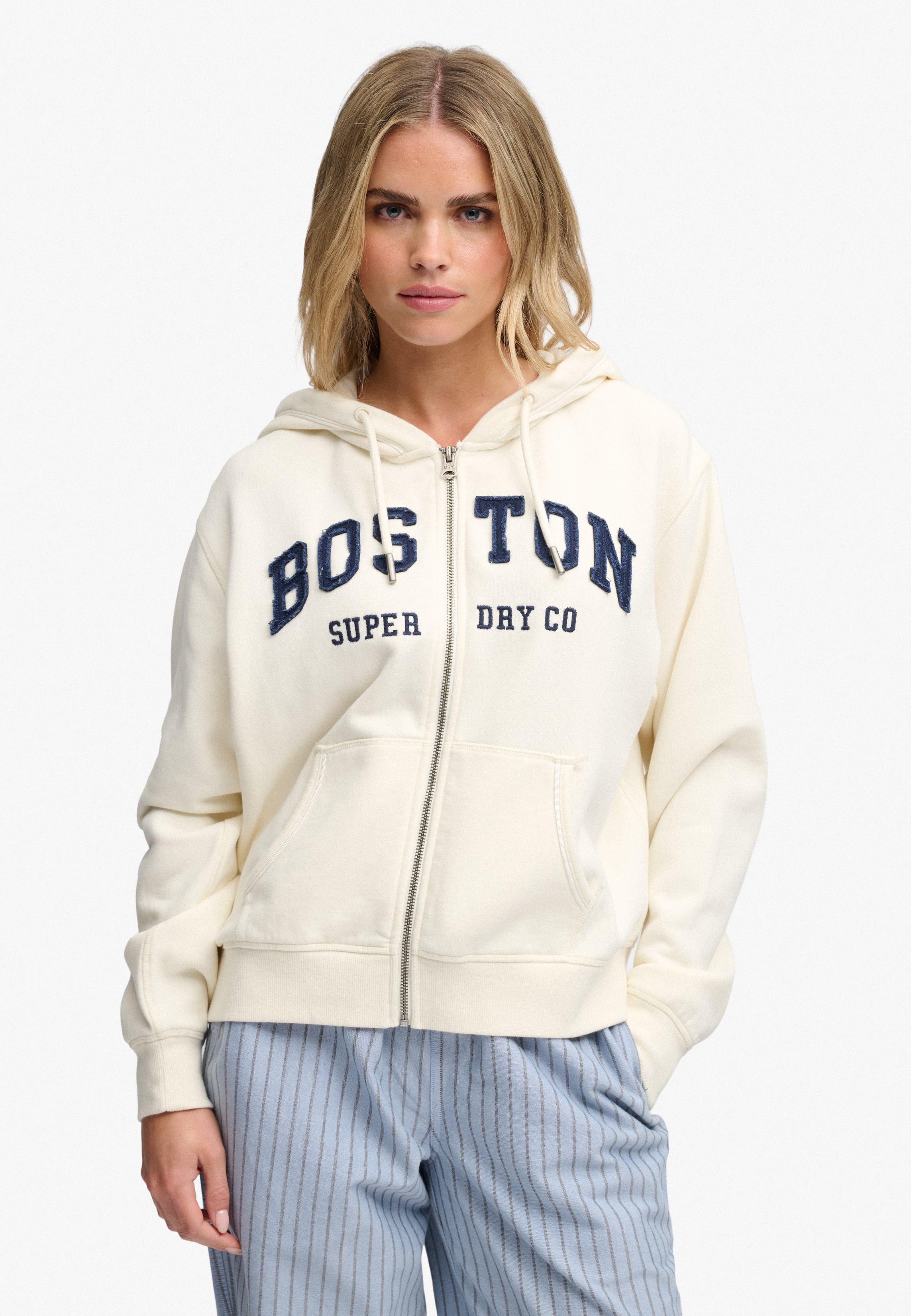 ATHLETIC ESSENTIAL RELAXED CROP ZIPHOOD