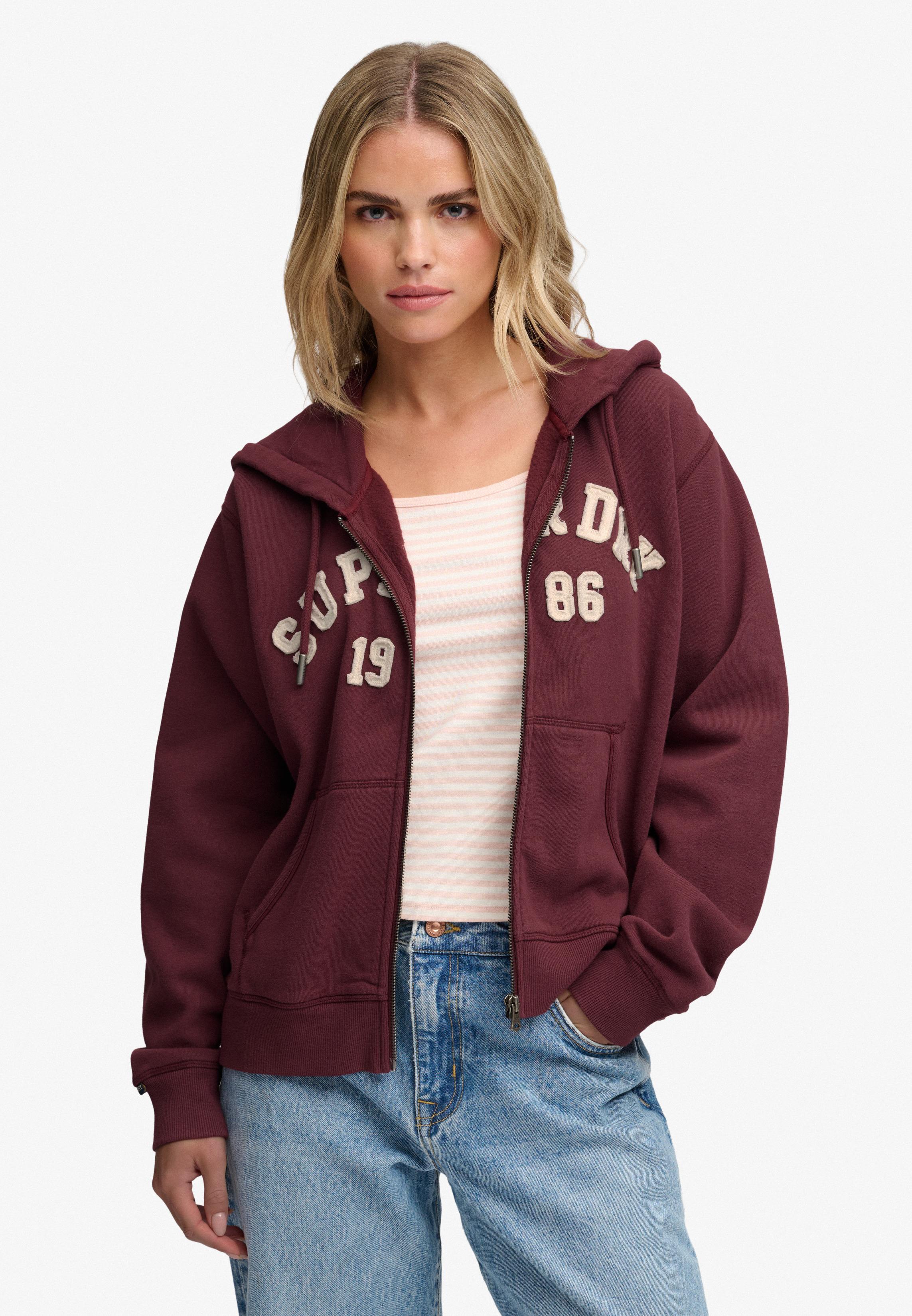 ATHLETIC ESSENTIAL RELAXED CROP ZIPHOOD