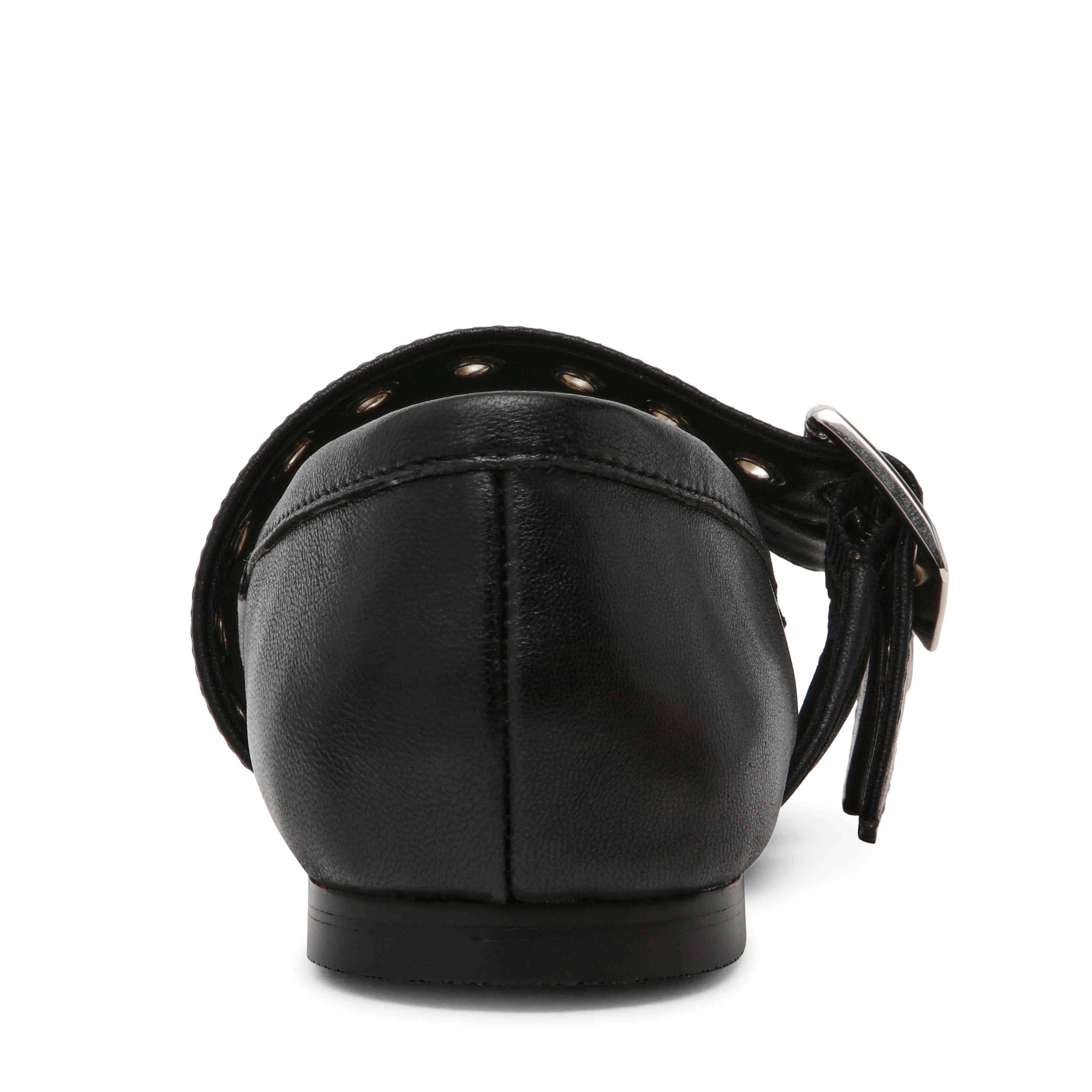 Ceara-In Black Leather Flats