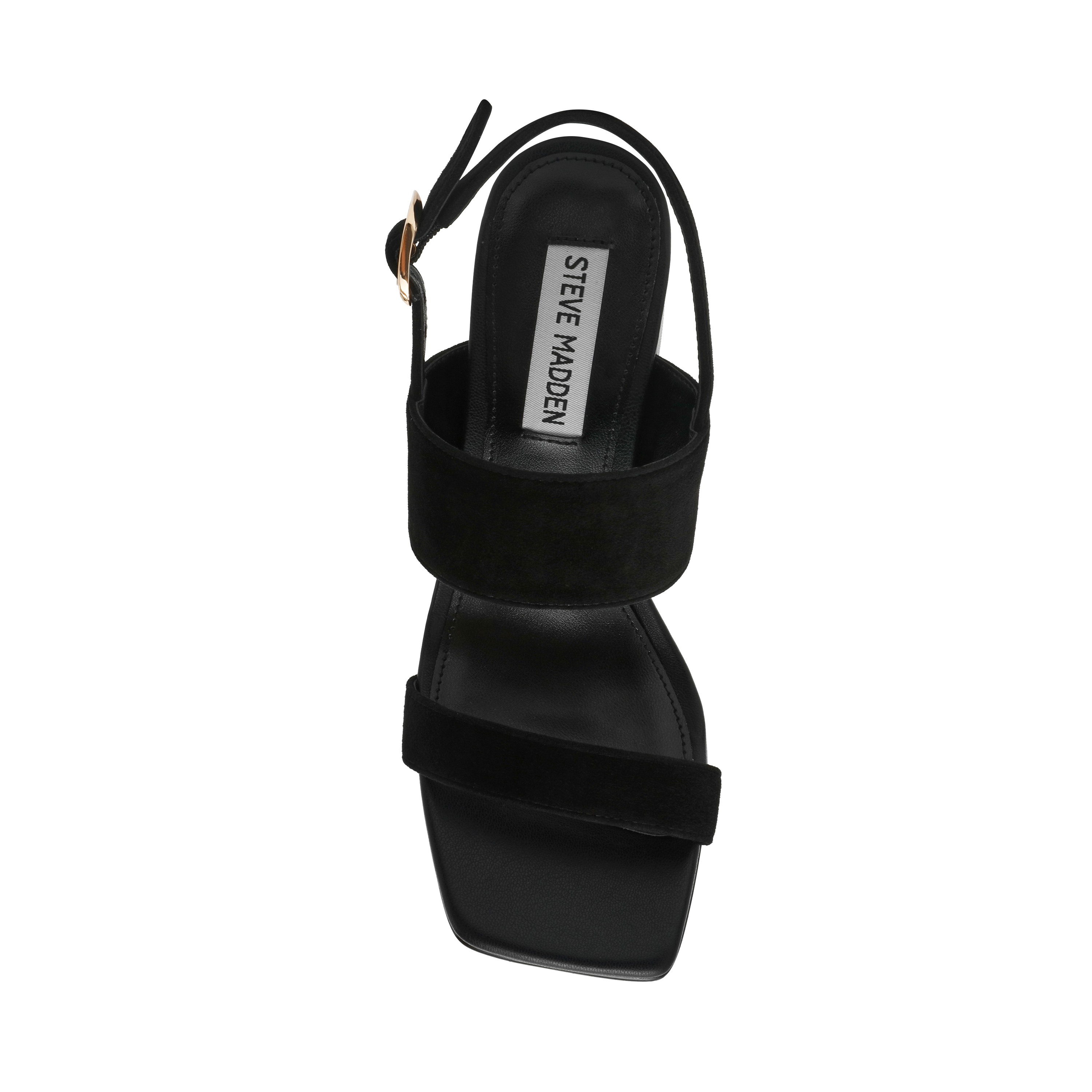 Wendie-In Black Suede Heel Sandals