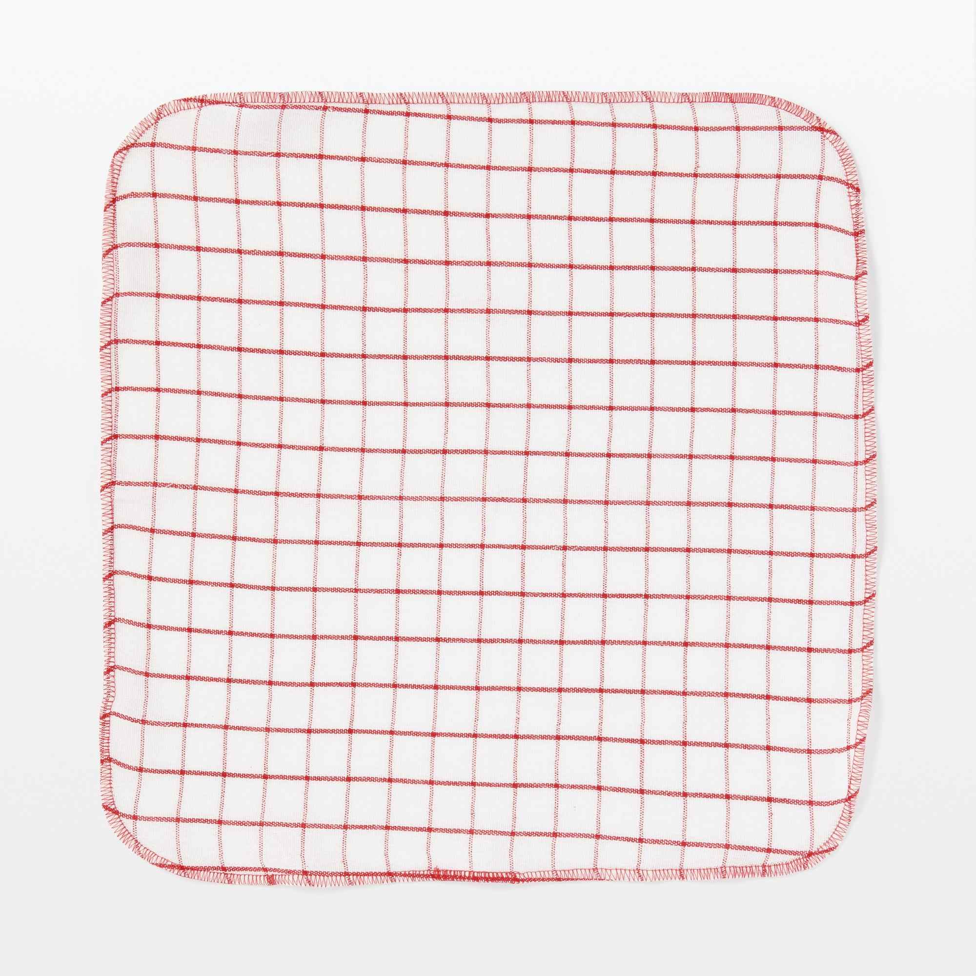 Indian cotton Yarn-dyed kitchen cloth Set of 6 / Red